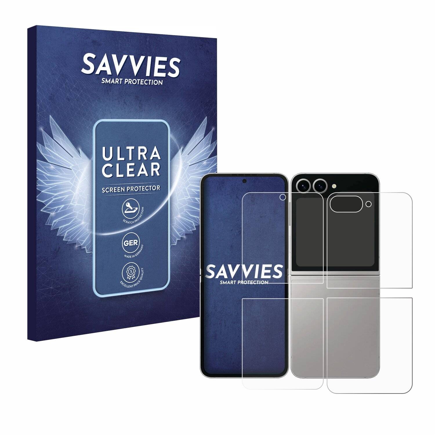 18x Savvies Displayschutz-Folie für Samsung Galaxy Z Flip6
