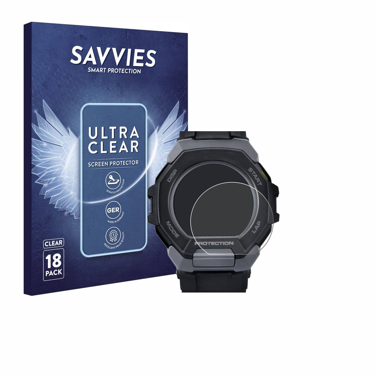 18x Savvies Displayschutz-Folie für Casio G-Shock G-Squad