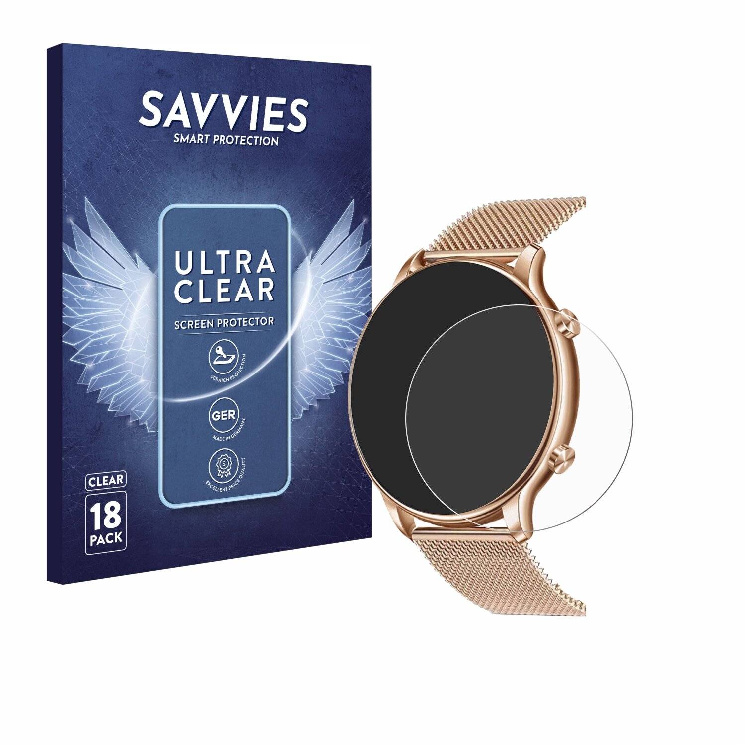 18x Savvies Displayschutz-Folie für Luniqueshop LSWATCH