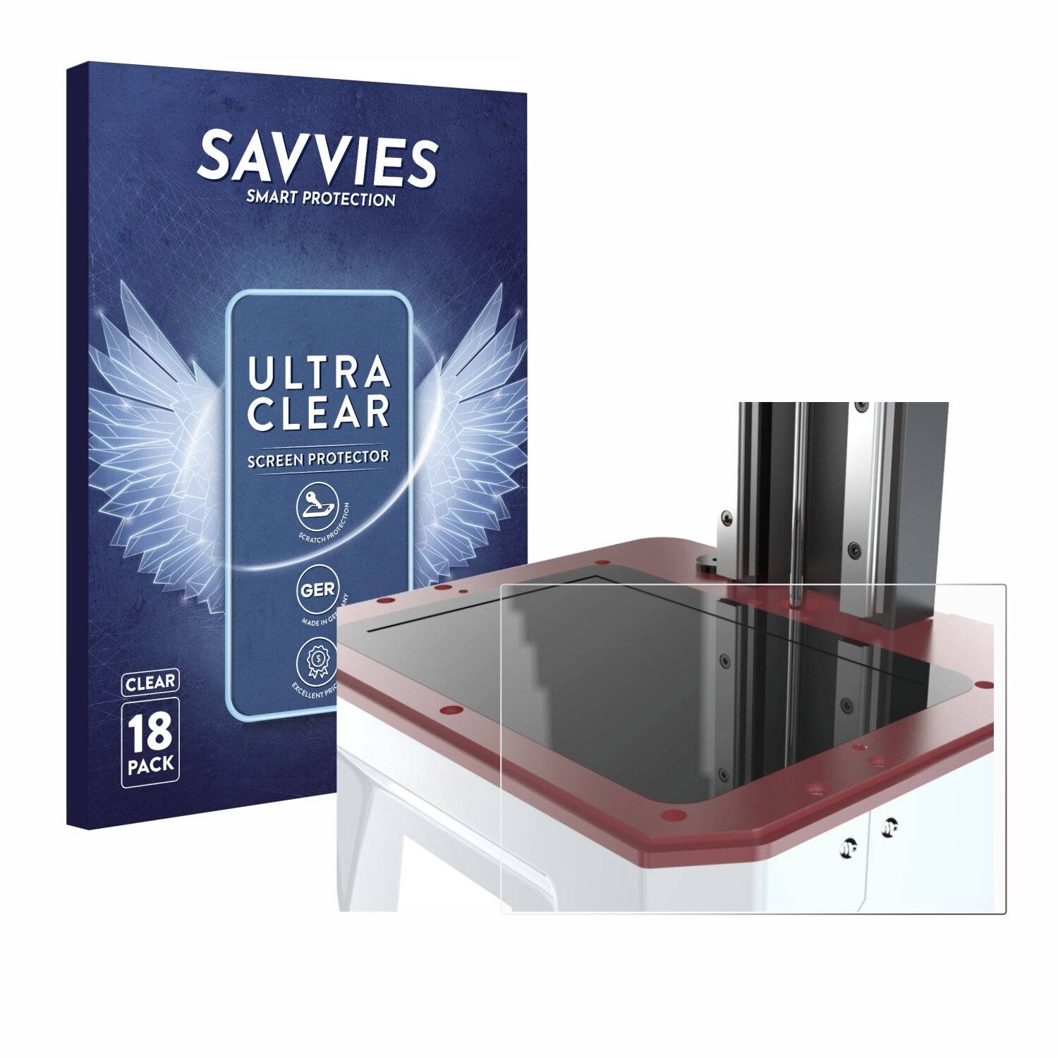 18x Savvies Displayschutz-Folie für Flashforge Foto 9.25 6K monochrome