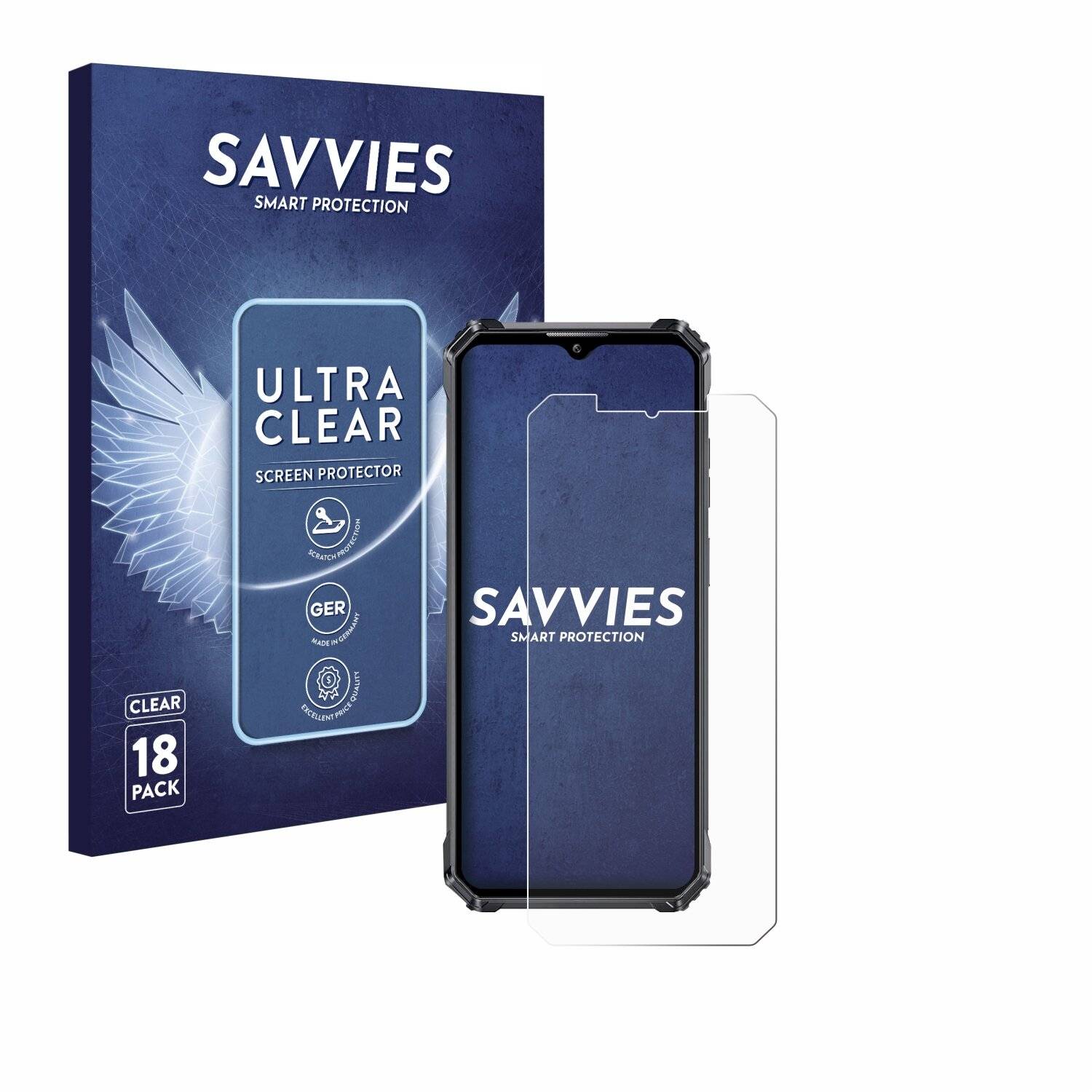 18x Savvies Displayschutz-Folie für Oukitel WP28