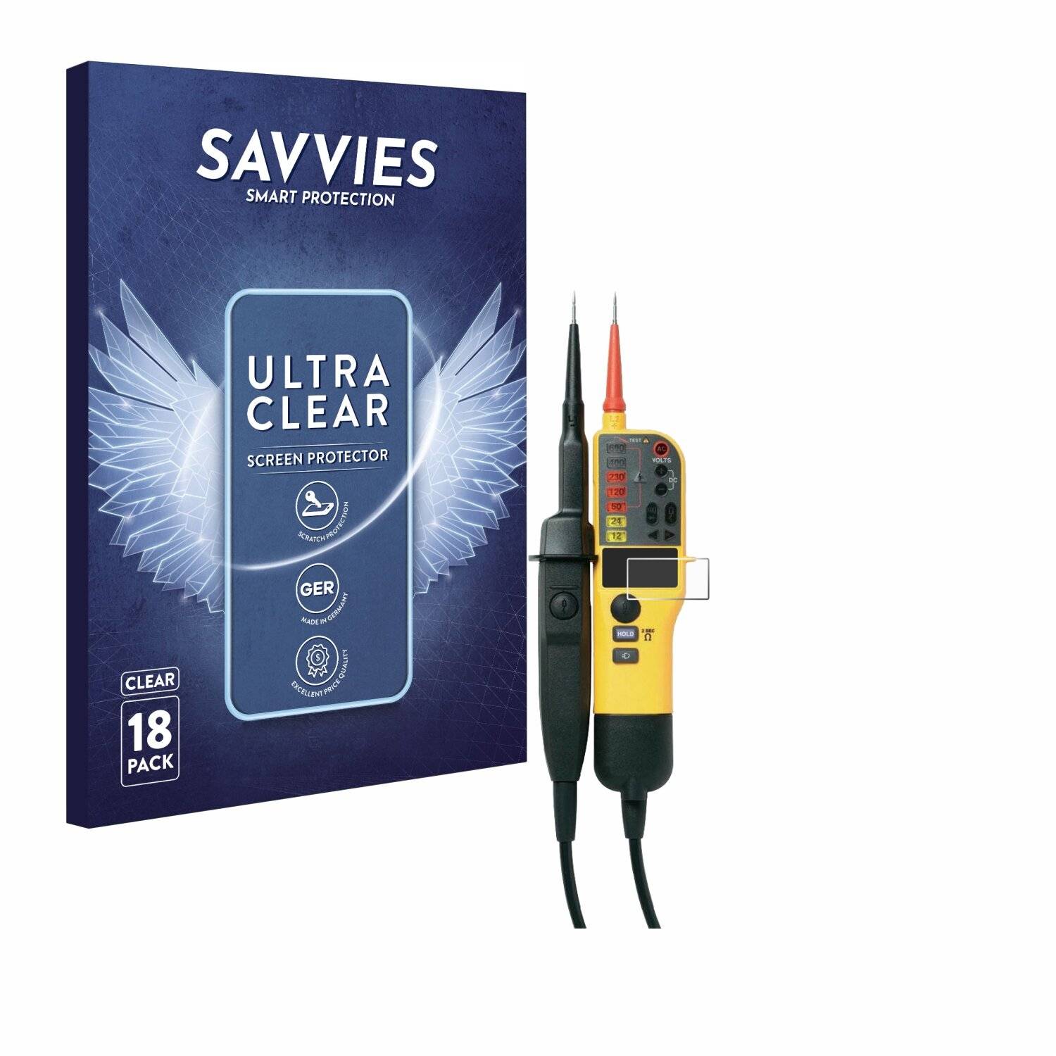 18x Savvies Displayschutz-Folie für Fluke