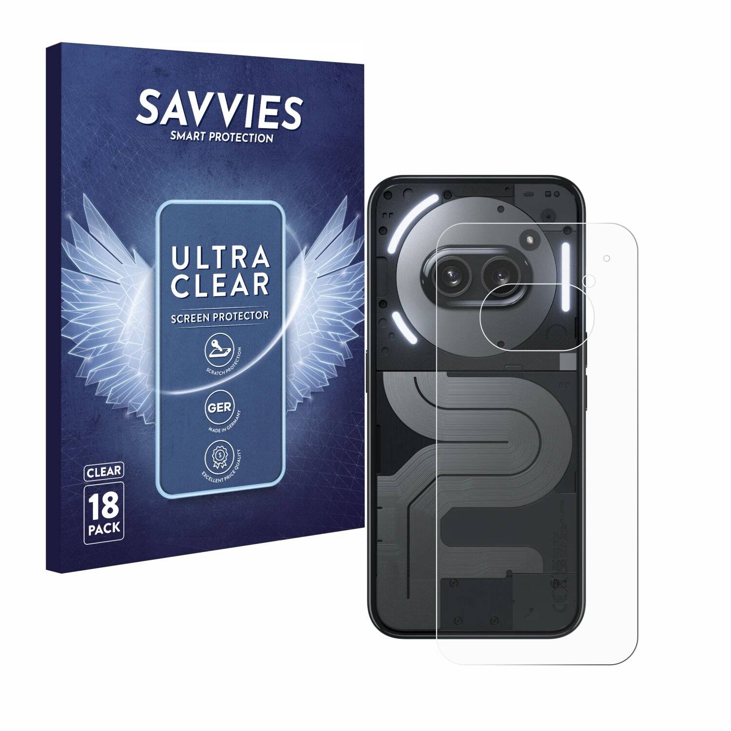 18x Savvies Displayschutz-Folie für Nothing Phone (2a) Plus