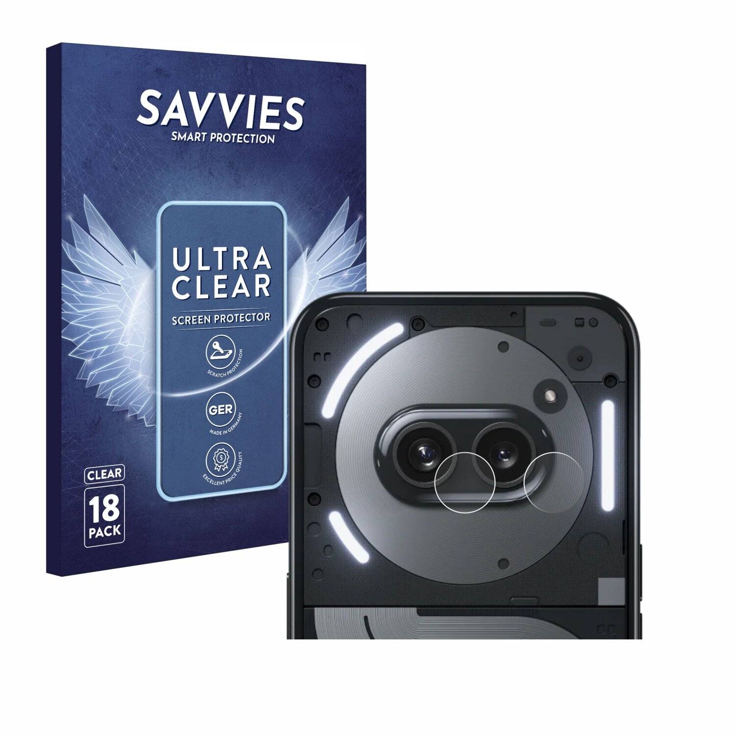 18x Savvies Displayschutz-Folie für Nothing Phone (2a) Plus (NUR