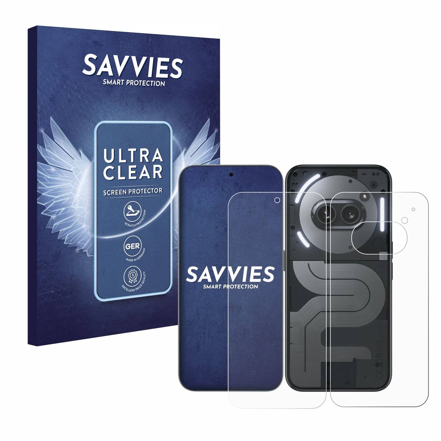 18x Savvies Displayschutz-Folie für Nothing Phone (2a) Plus