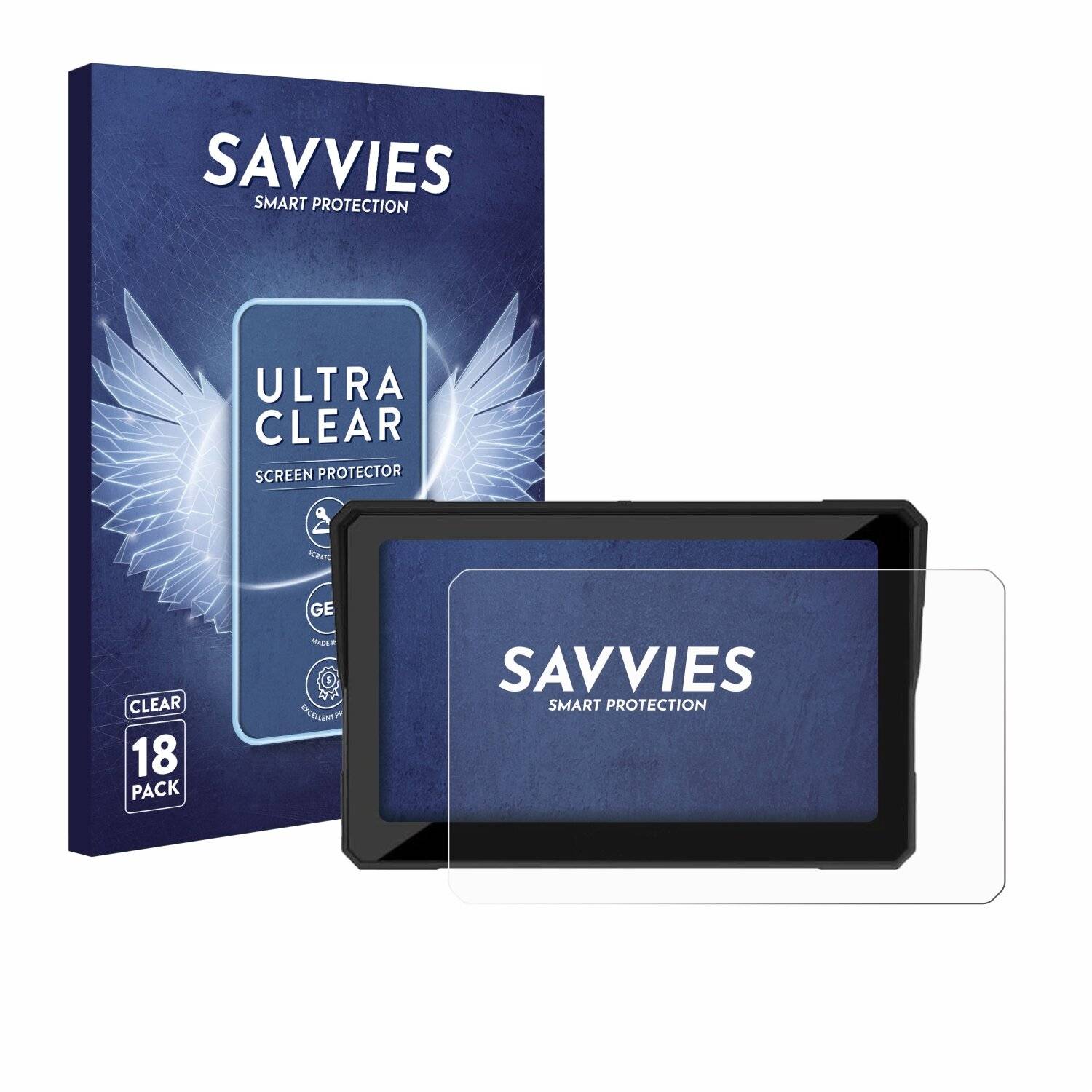 18x Savvies Displayschutz-Folie für Carpuride W702B