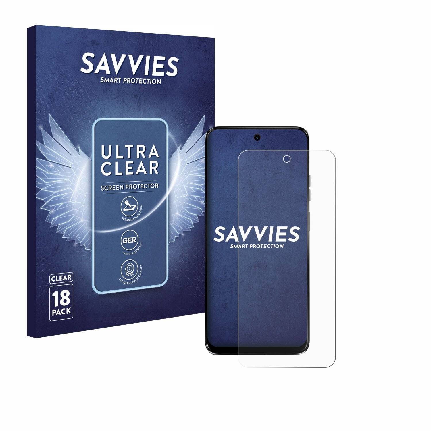 18x Savvies Displayschutz-Folie für Motorola G34