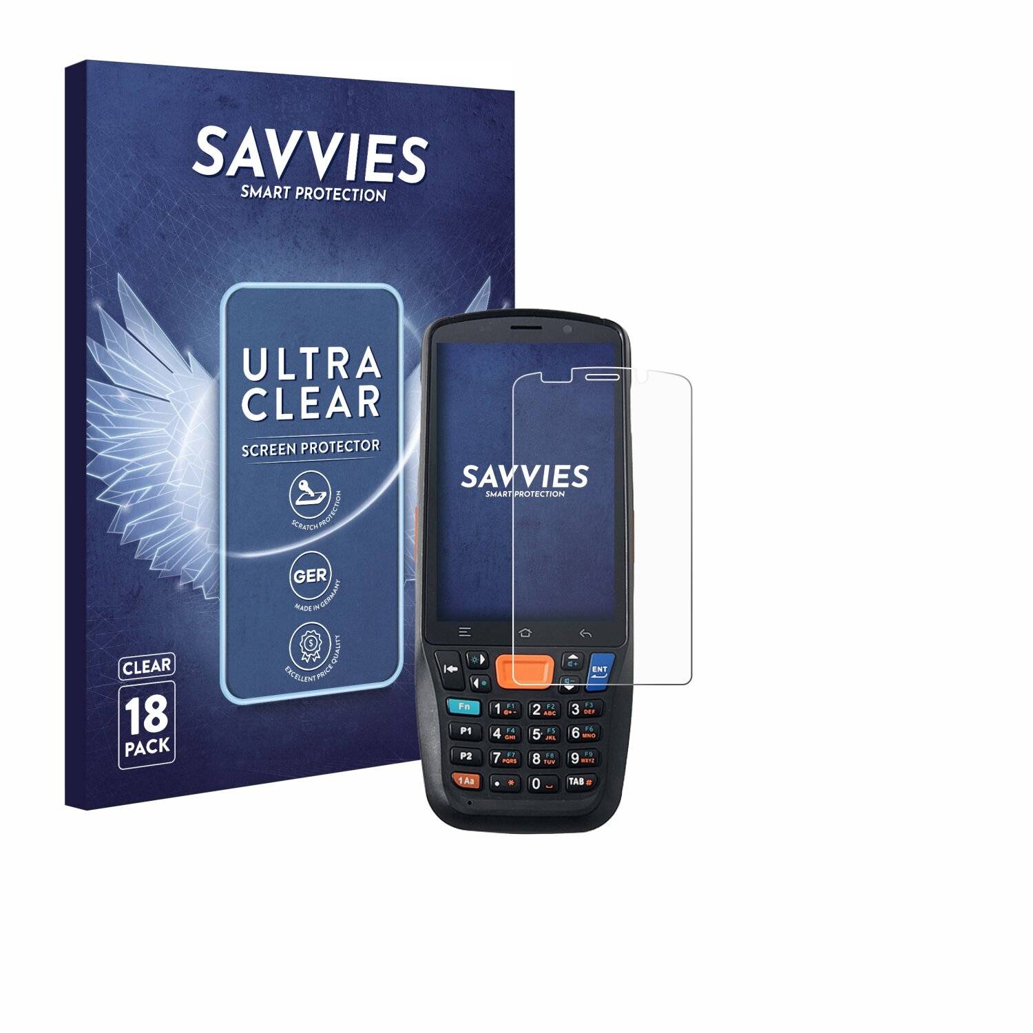 18x Savvies Displayschutz-Folie für Urovo