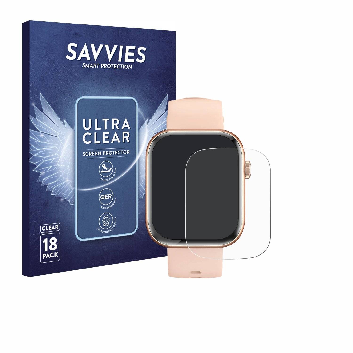 18x Savvies Displayschutz-Folie für Sytifro Smartwatch