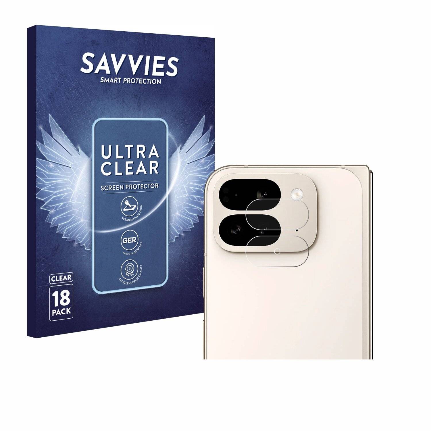 18x Savvies Displayschutz-Folie für Google Pixel 9 Pro Fold (NUR