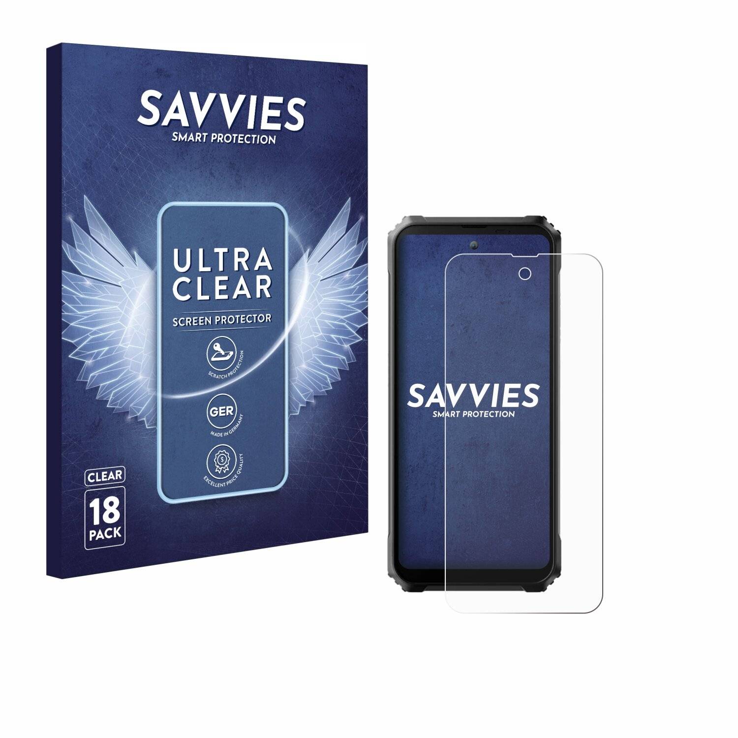 18x Savvies Displayschutz-Folie für Blackview BL9000