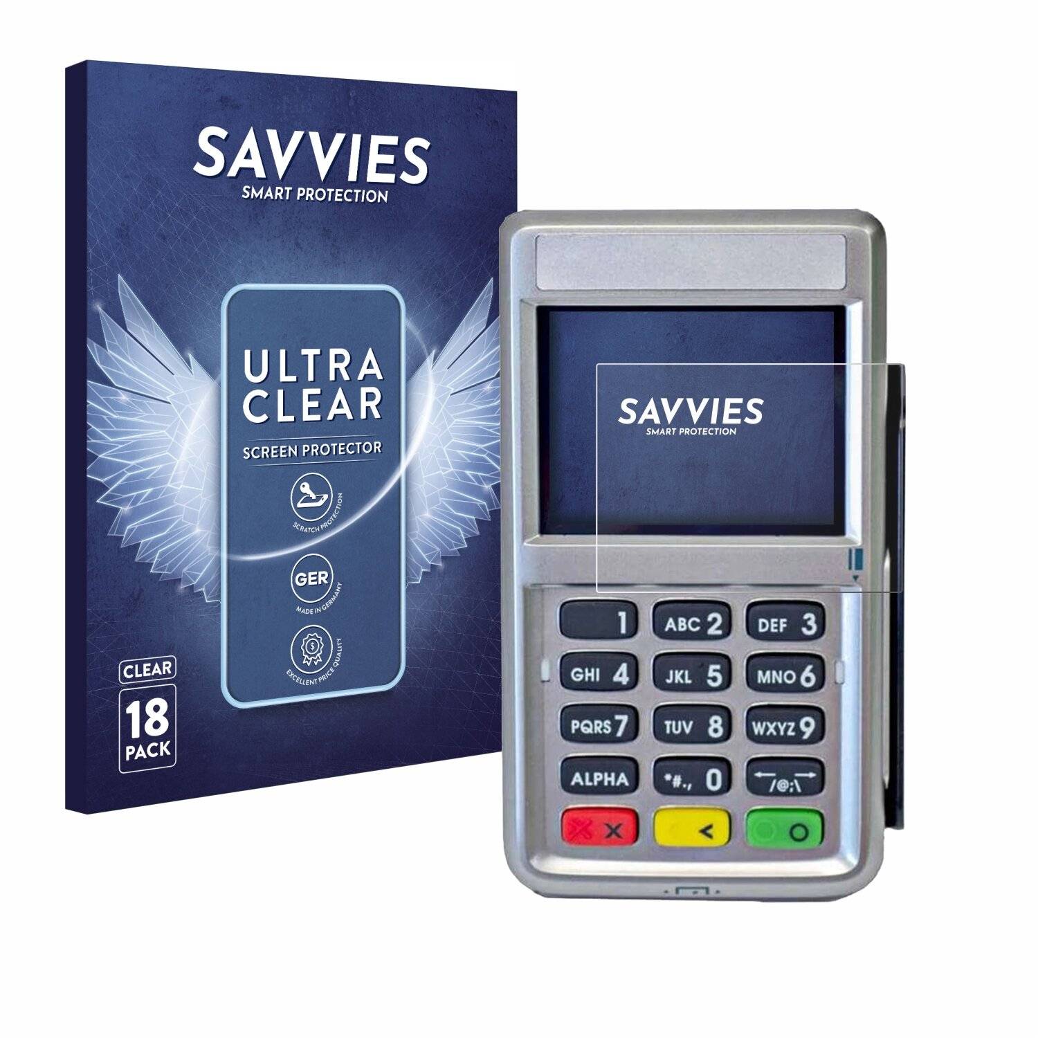 18x Savvies Displayschutz-Folie für First Data