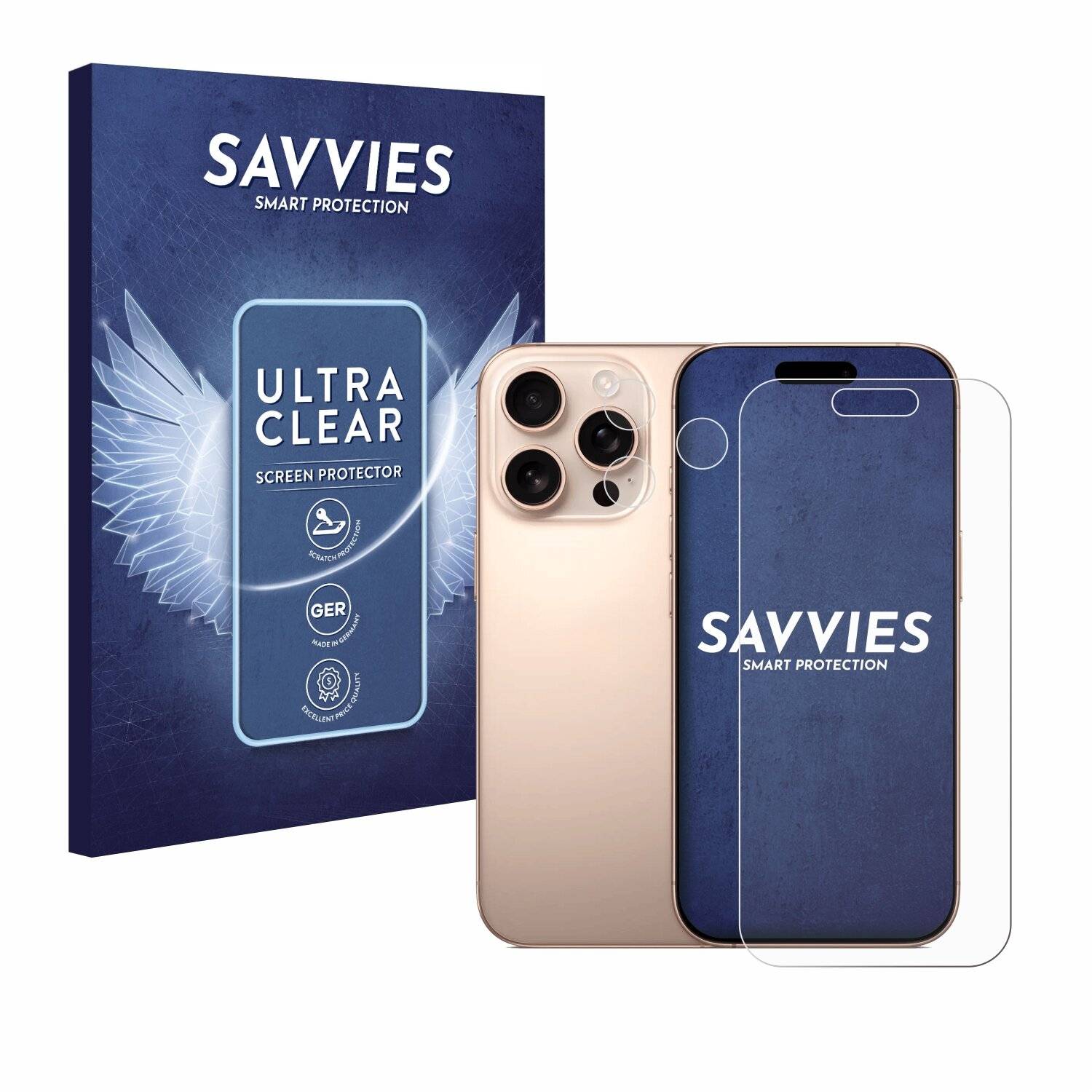 18x Savvies Displayschutz-Folie für Apple iPhone 16 Pro