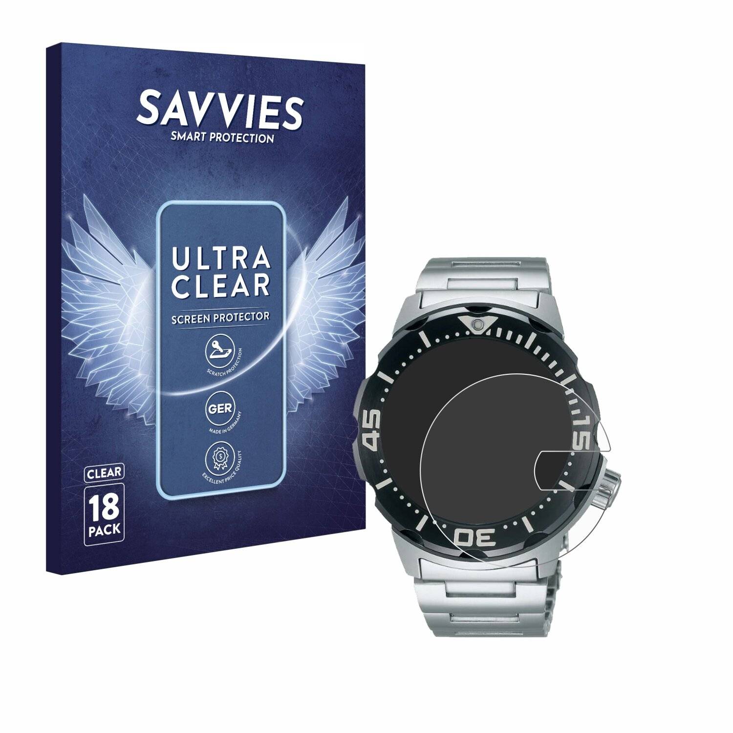 18x Savvies Displayschutz-Folie für Seiko Prospex
