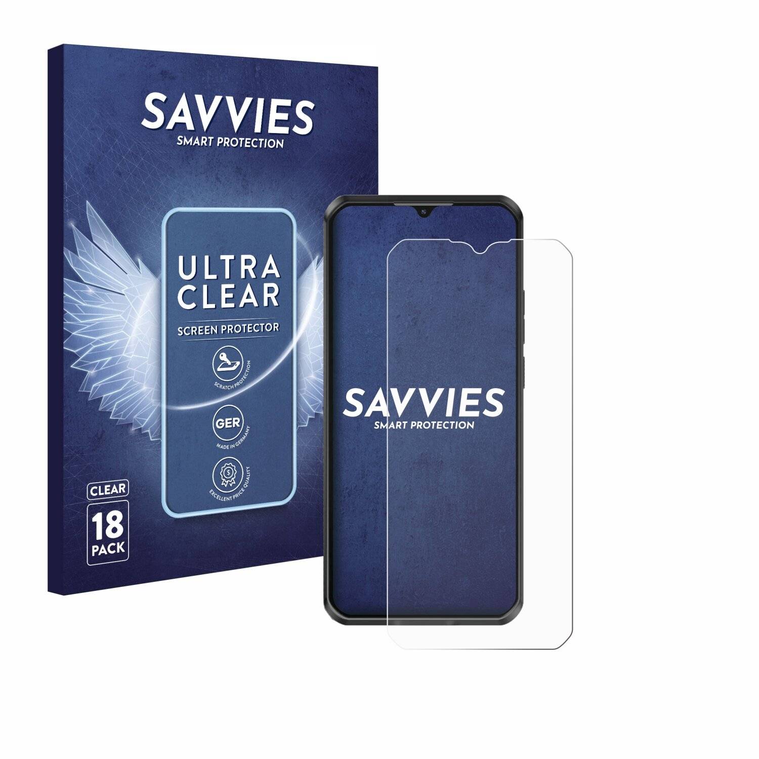 18x Savvies Displayschutz-Folie für Oukitel