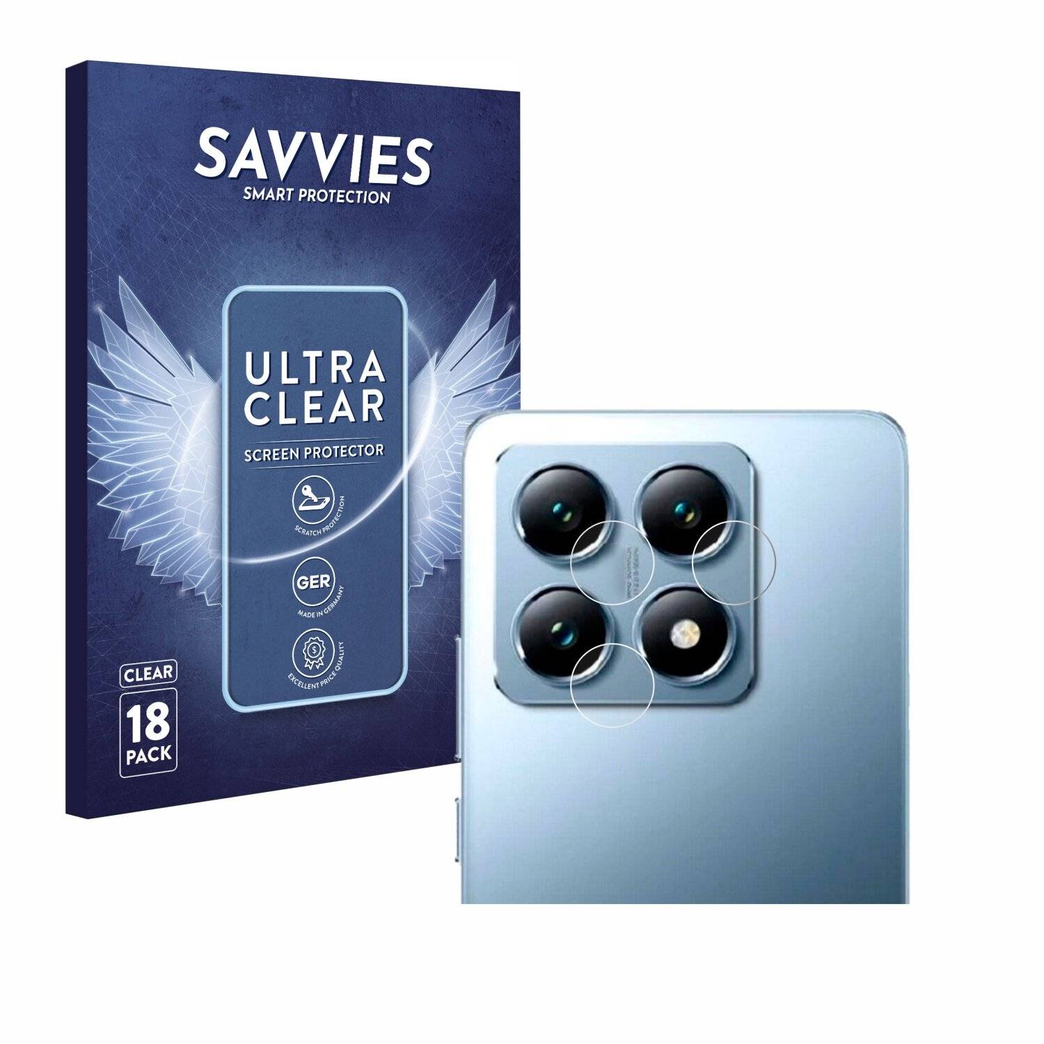 18x Savvies Displayschutz-Folie für Xiaomi 14T Pro (NUR