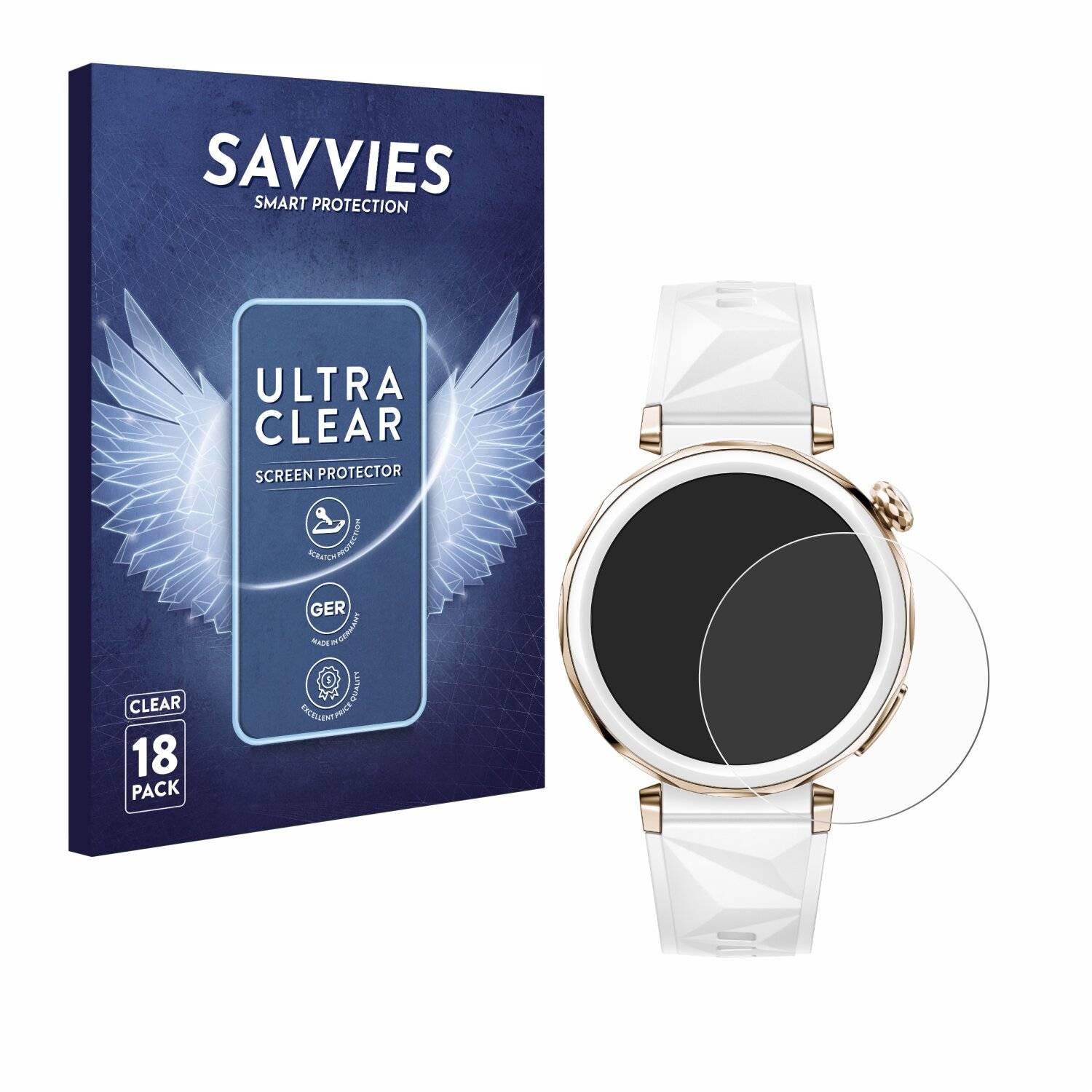 18x Savvies Displayschutz-Folie für Huawei Watch GT 5 Pro (42