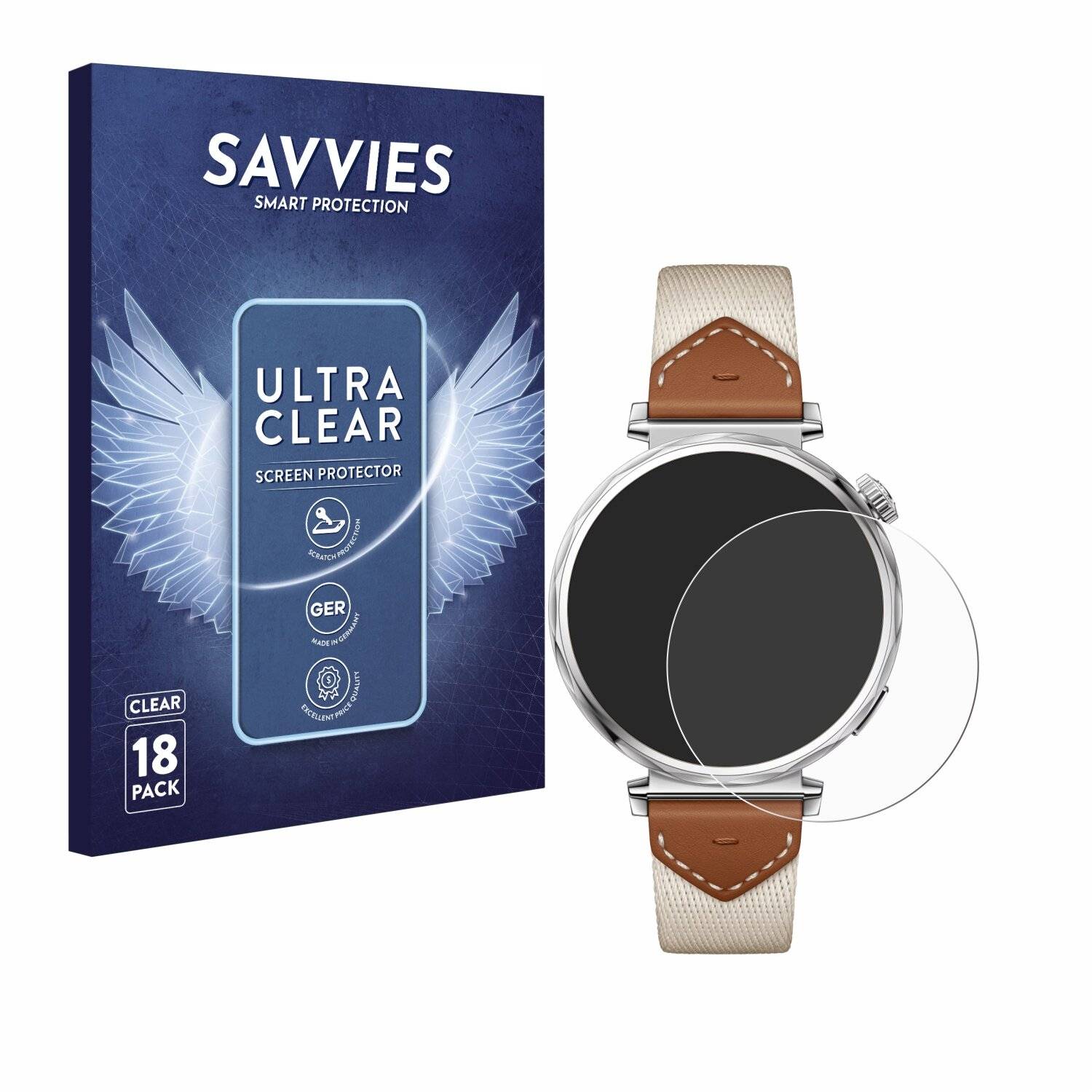 18x Savvies Displayschutz-Folie für Huawei Watch GT 5 (41