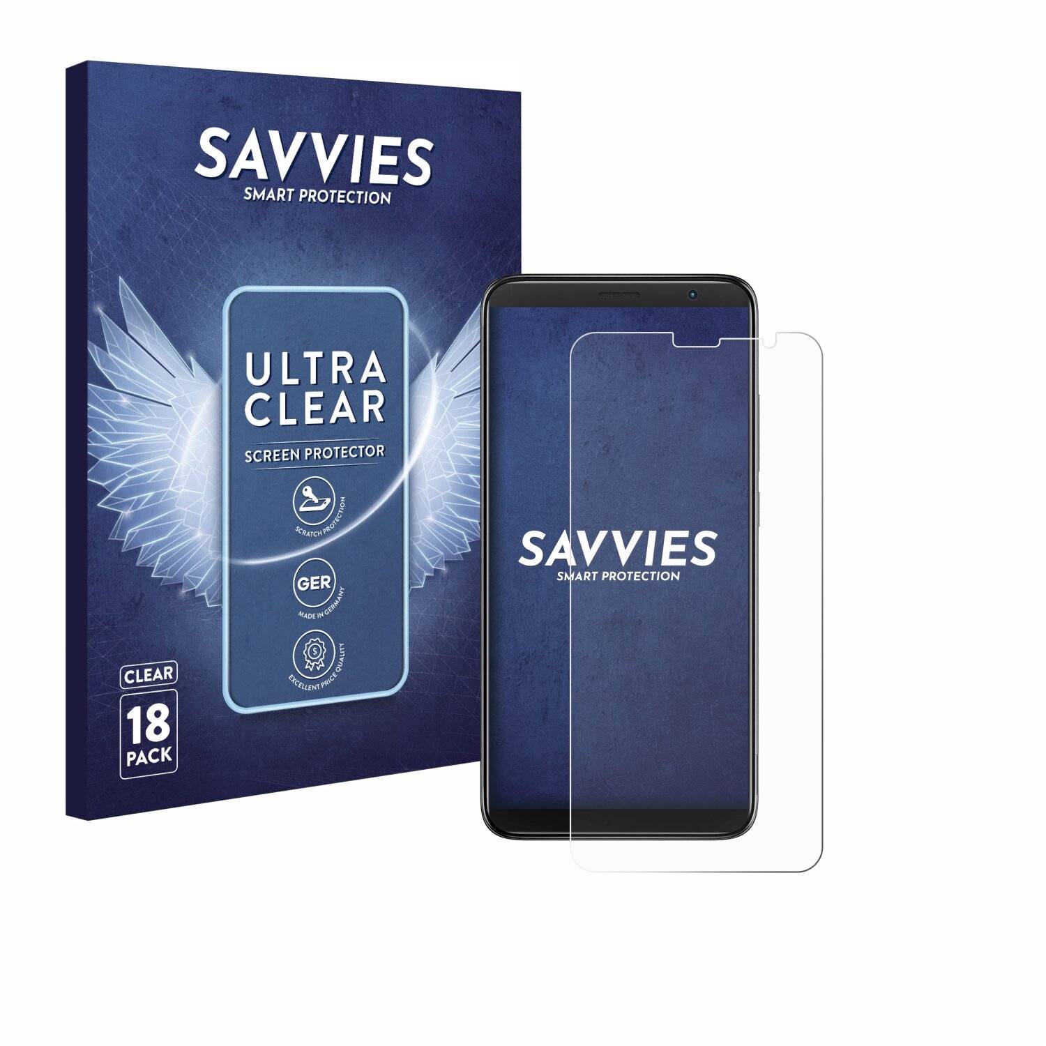18x Savvies Displayschutz-Folie für TCL