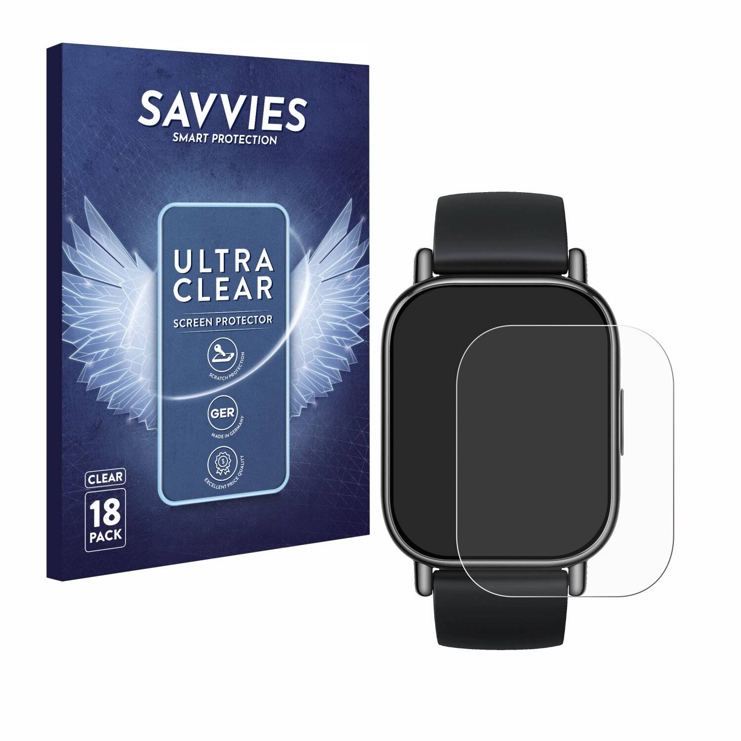 18x Savvies Displayschutz-Folie für Xiaomi Redmi Watch 5