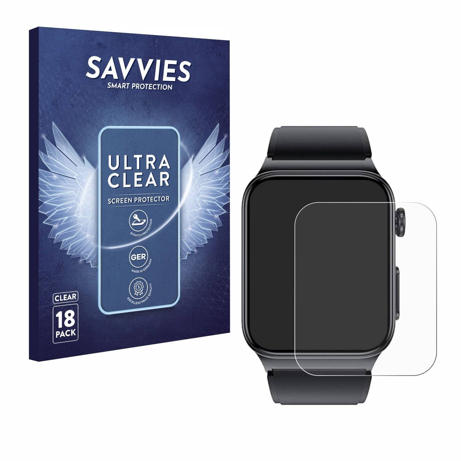 18x Savvies Displayschutz-Folie für Douself Smartwatch