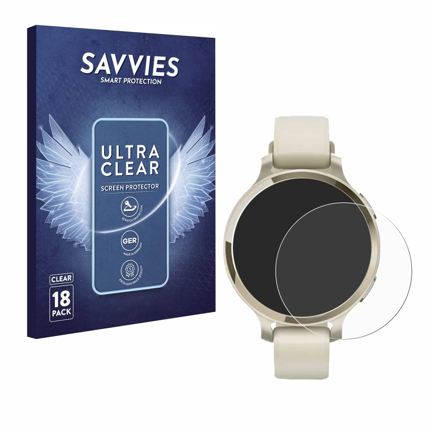 18x Savvies Displayschutz-Folie für Garmin Lily 2