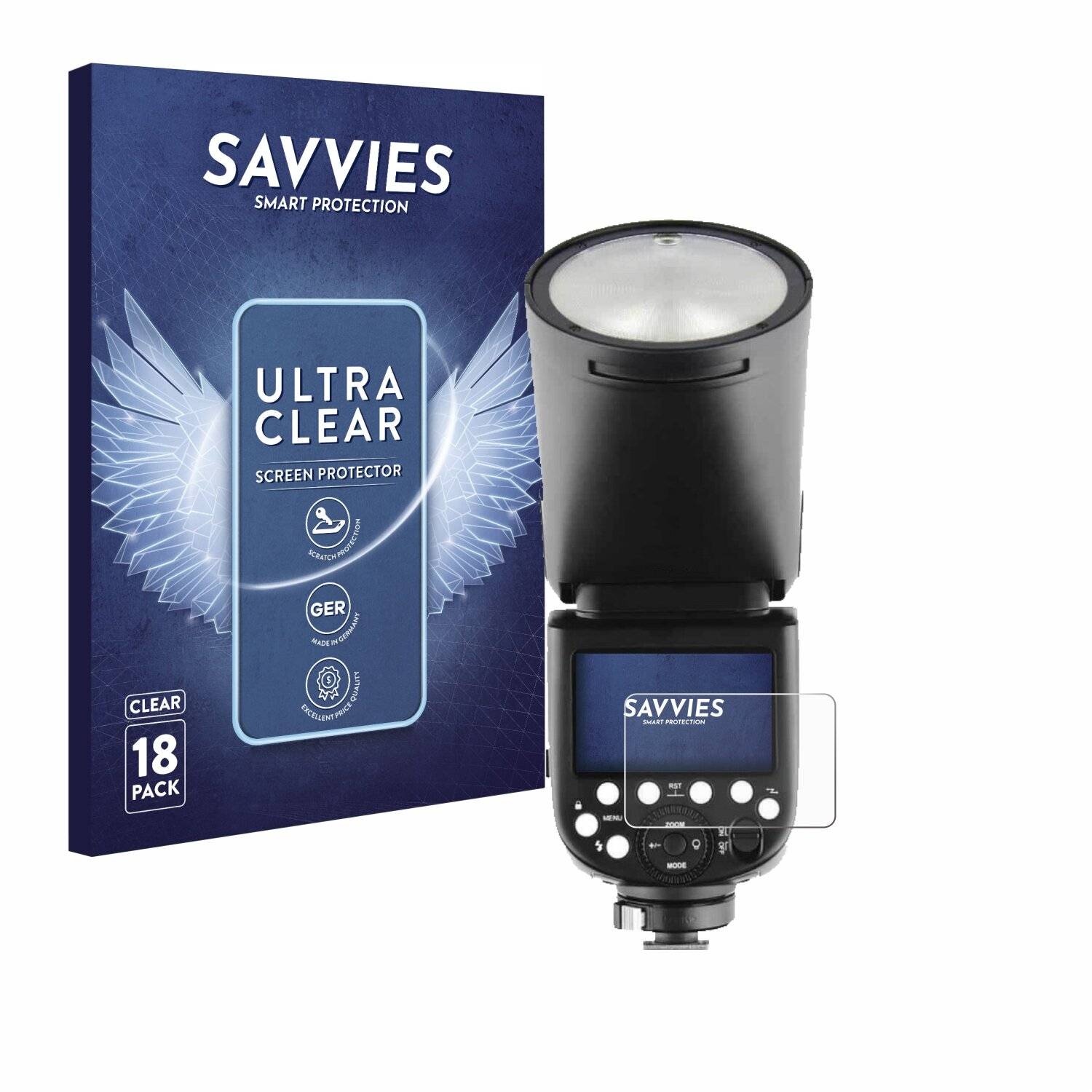 18x Savvies Displayschutz-Folie für Godox TT685