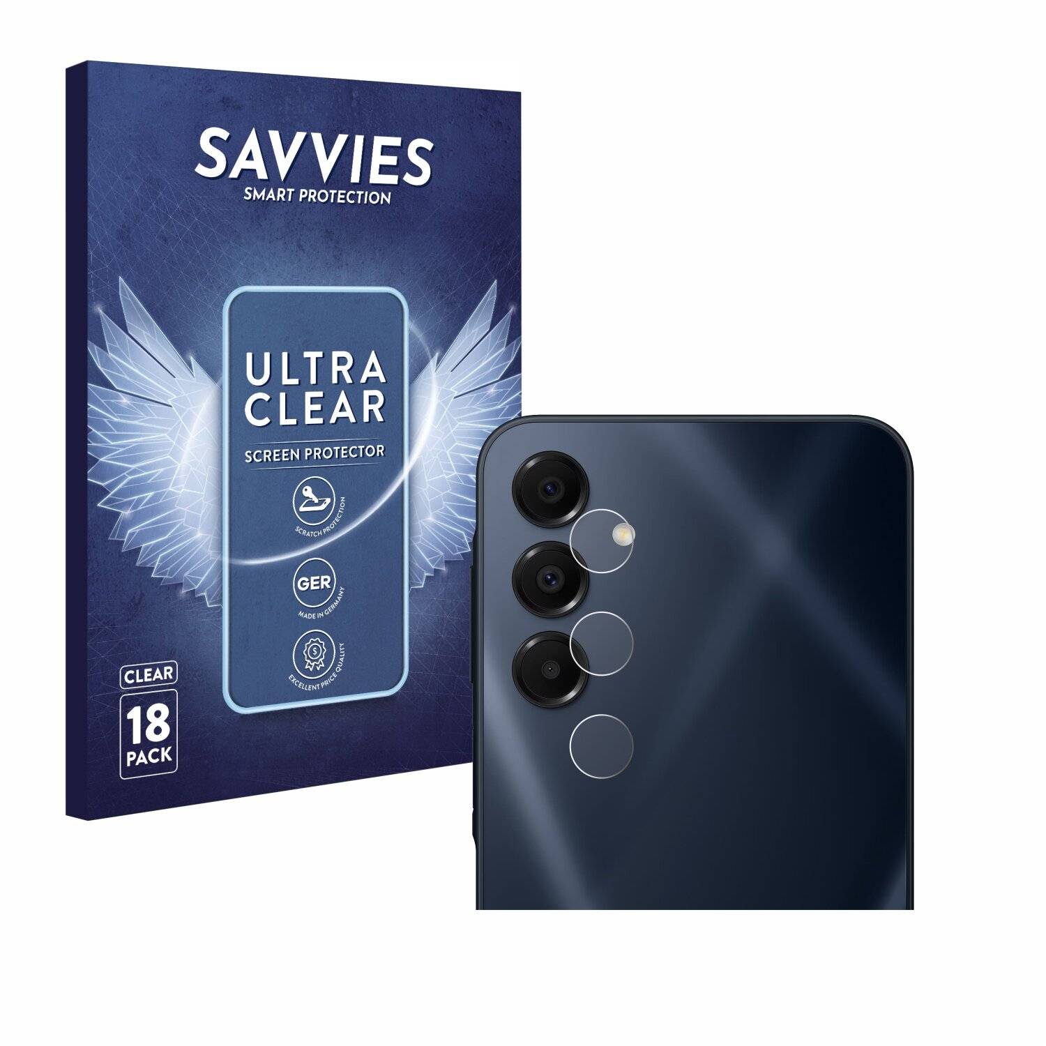 18x Savvies Displayschutz-Folie für Samsung Galaxy A16 5G (NUR