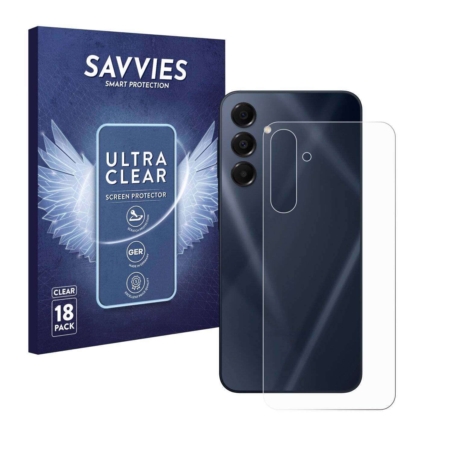 18x Savvies Displayschutz-Folie für Samsung Galaxy A16 5G