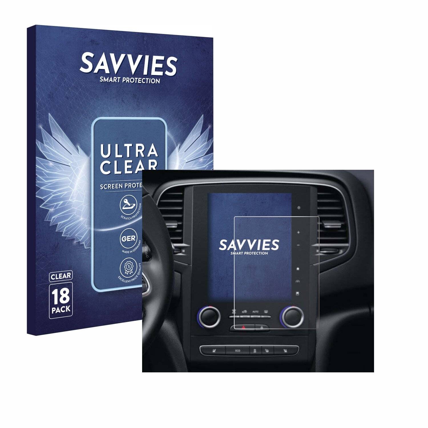 18x Savvies Displayschutz-Folie für Renault Scenic IV RLINK-2