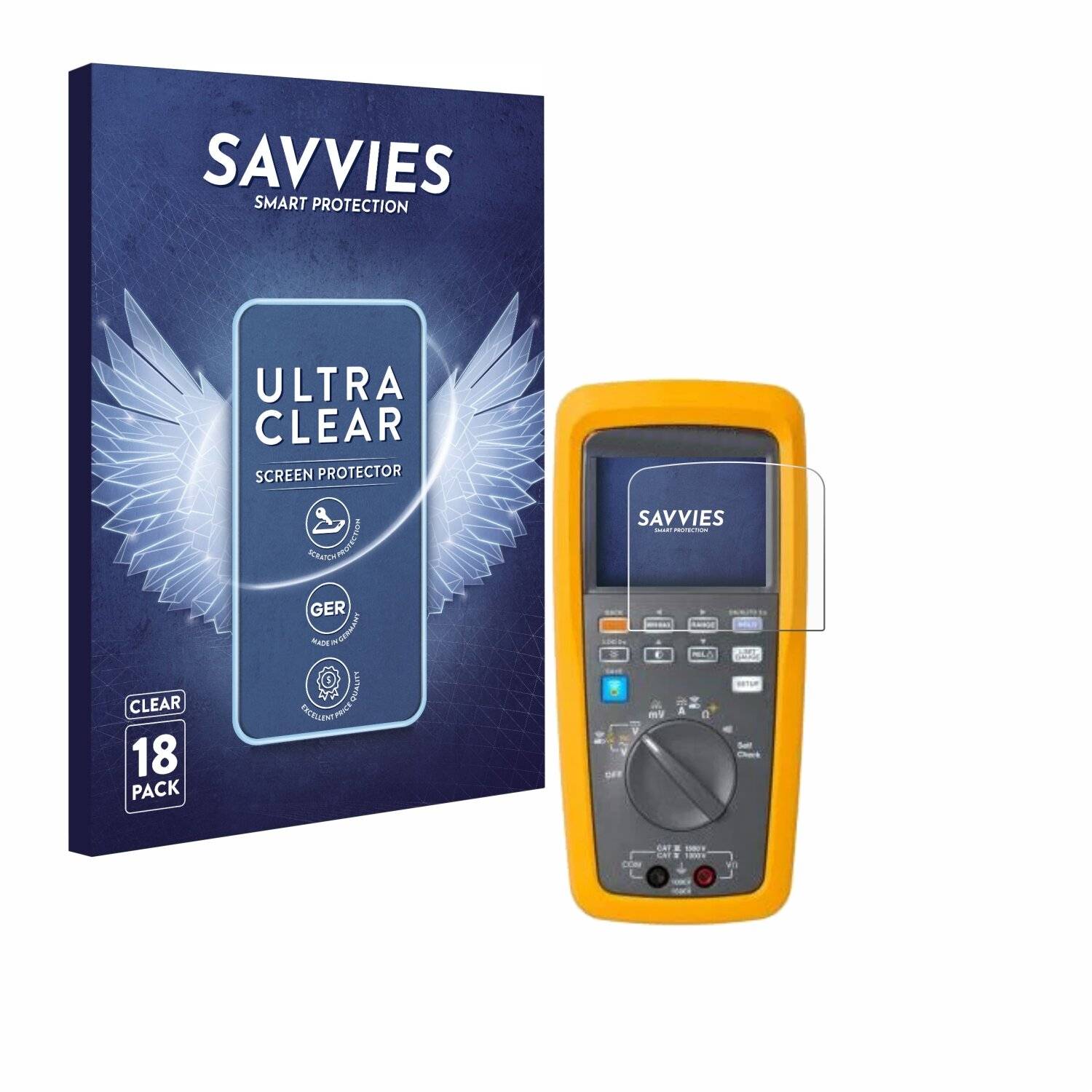 18x Savvies Displayschutz-Folie für Fluke Solar-Multimeter 283