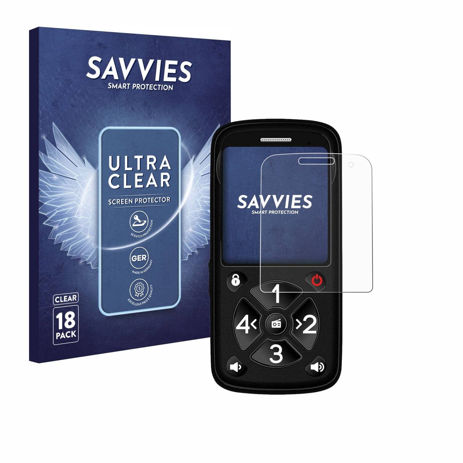 18x Savvies Displayschutz-Folie für Simvalley