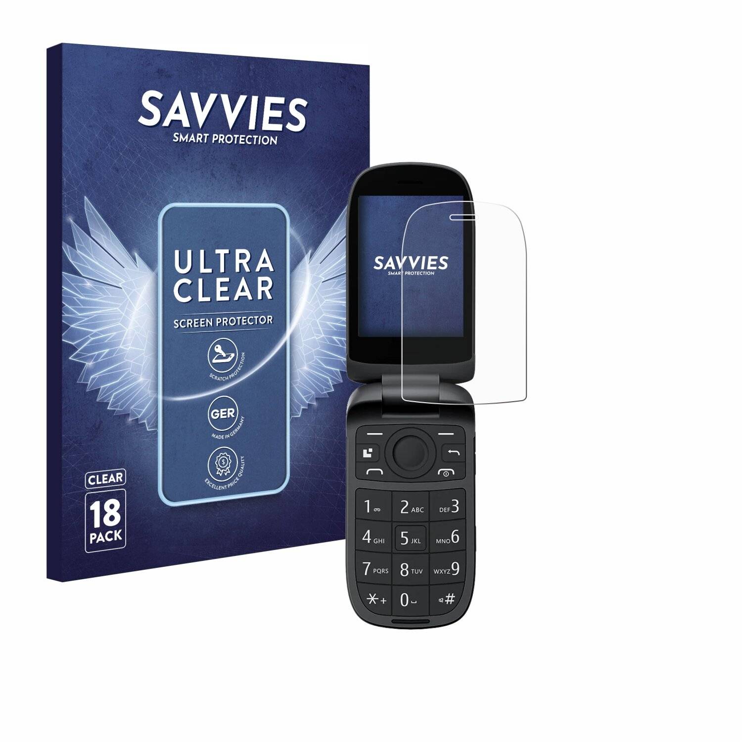 18x Savvies Displayschutz-Folie für Blackview N2000 Flip (Inneres