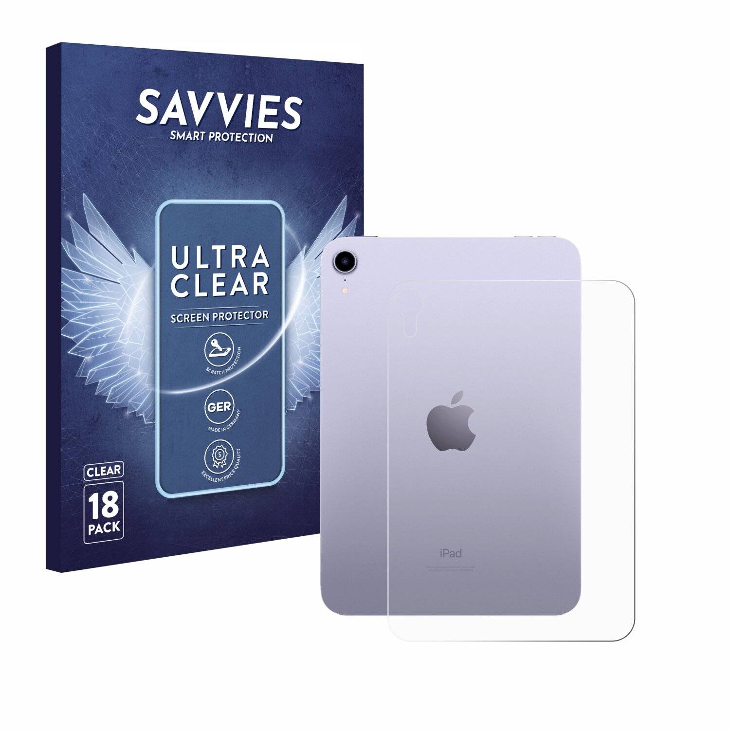 18x Savvies Displayschutz-Folie für Apple iPad Mini 7 WiFi Cellular 2024