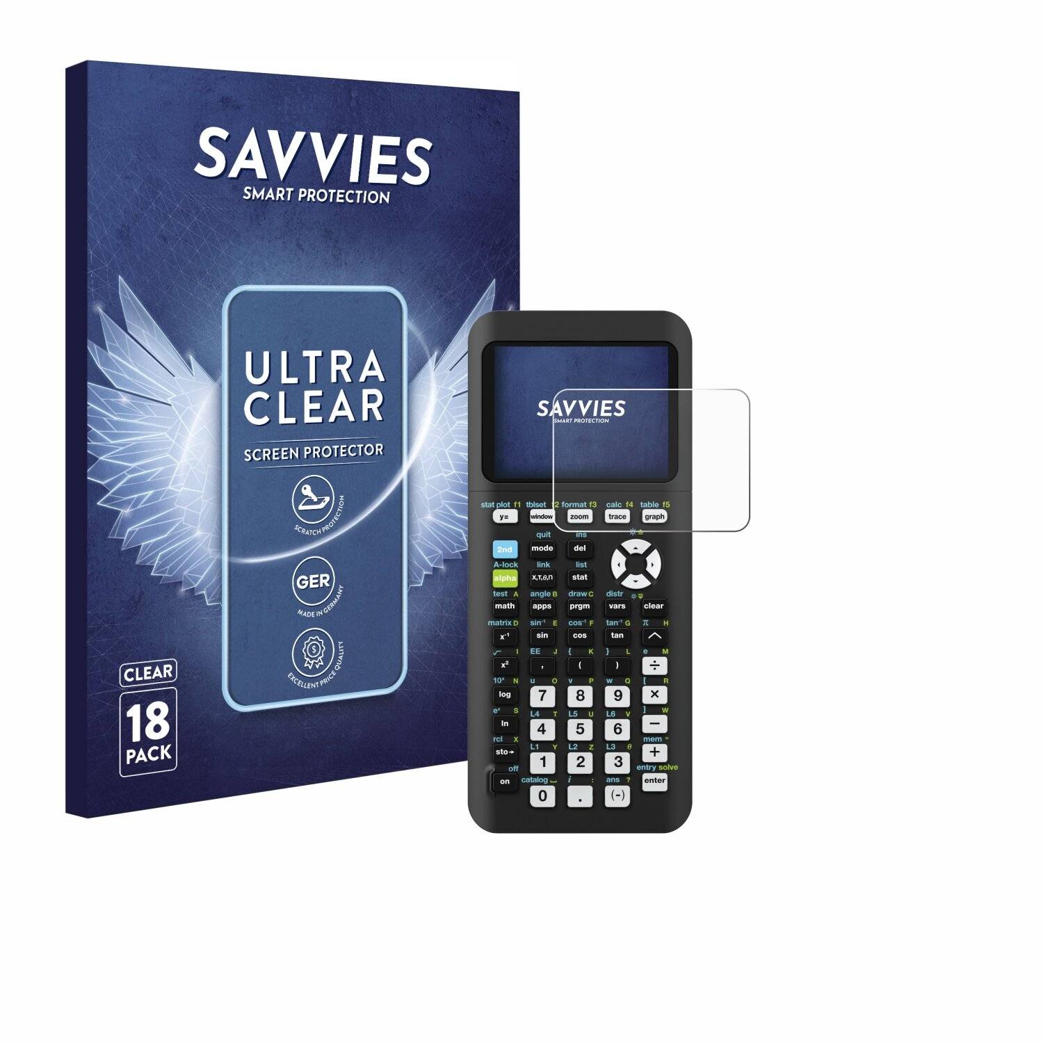 18x Savvies Displayschutz-Folie für Texas Instruments TI-84 Plus CE-T