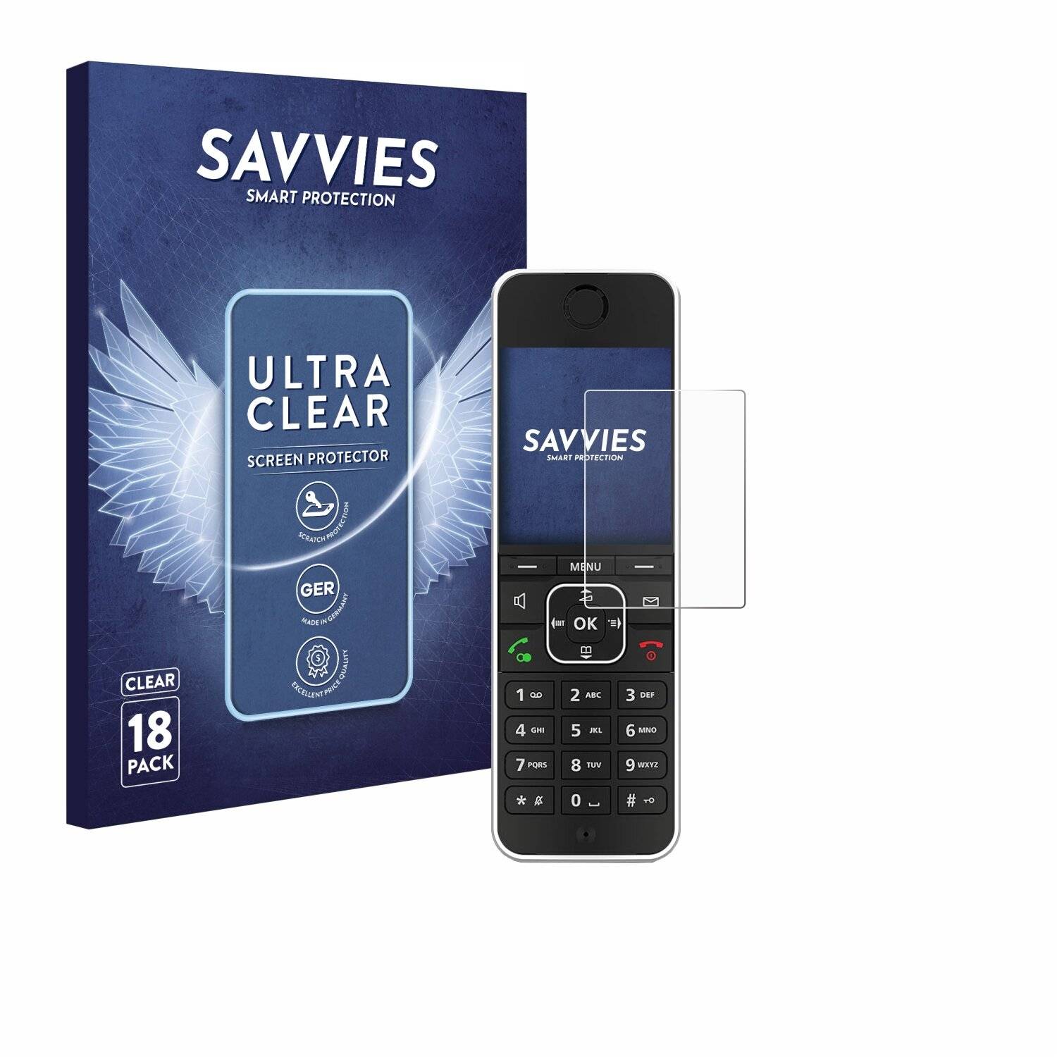 18x Savvies Displayschutz-Folie für AVM Fritz!Fon C6