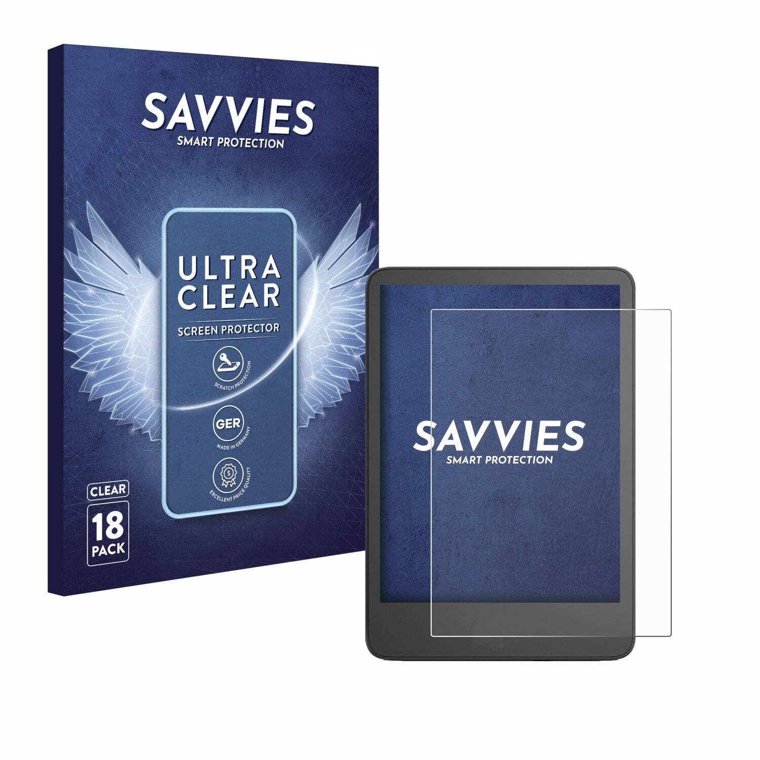 18x Savvies Displayschutz-Folie für Amazon Kindle