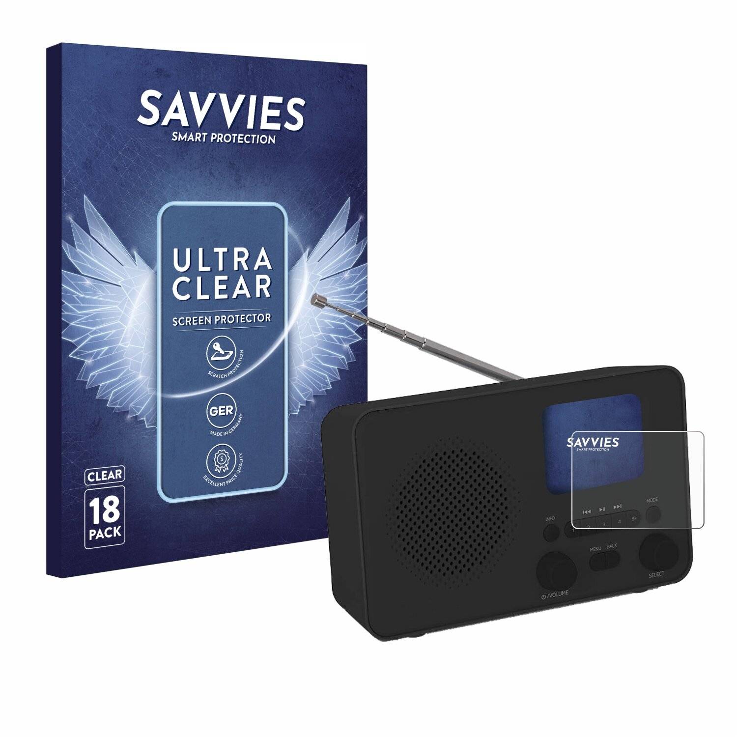 18x Savvies Displayschutz-Folie für TechniSat 6