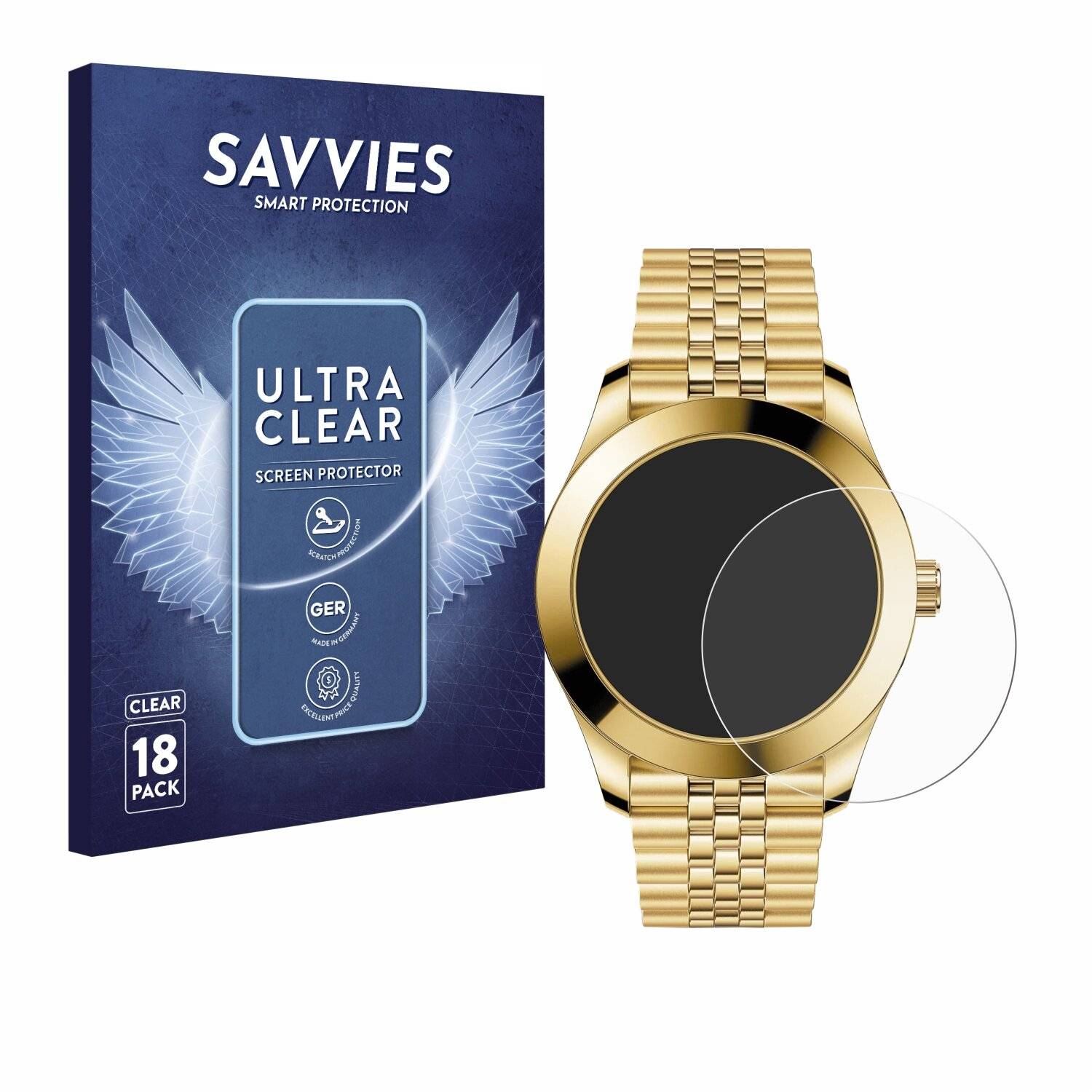 18x Savvies Displayschutz-Folie für Ice-Watch Ice Steel Solar