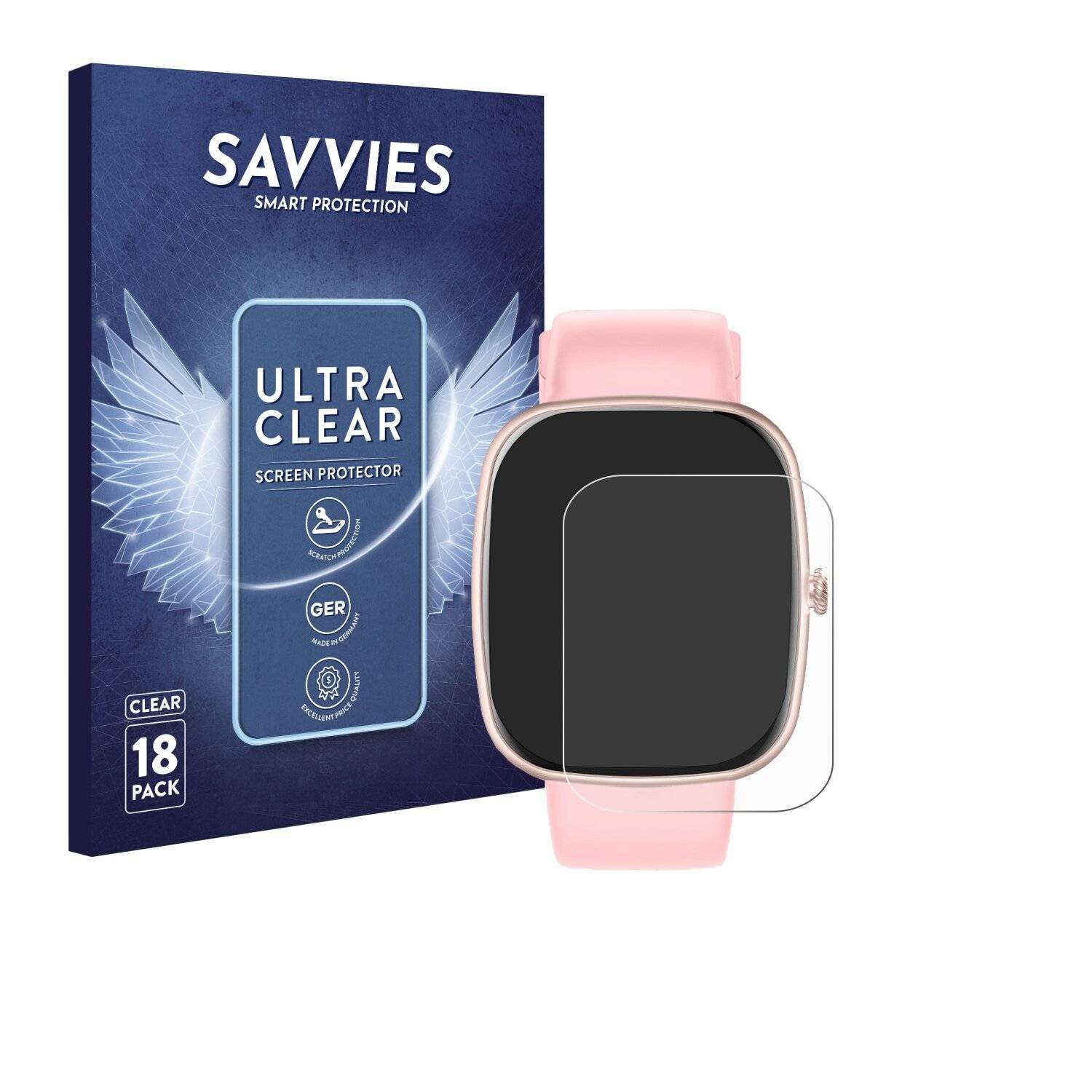 18x Savvies Displayschutz-Folie für Yuede Smartwatch