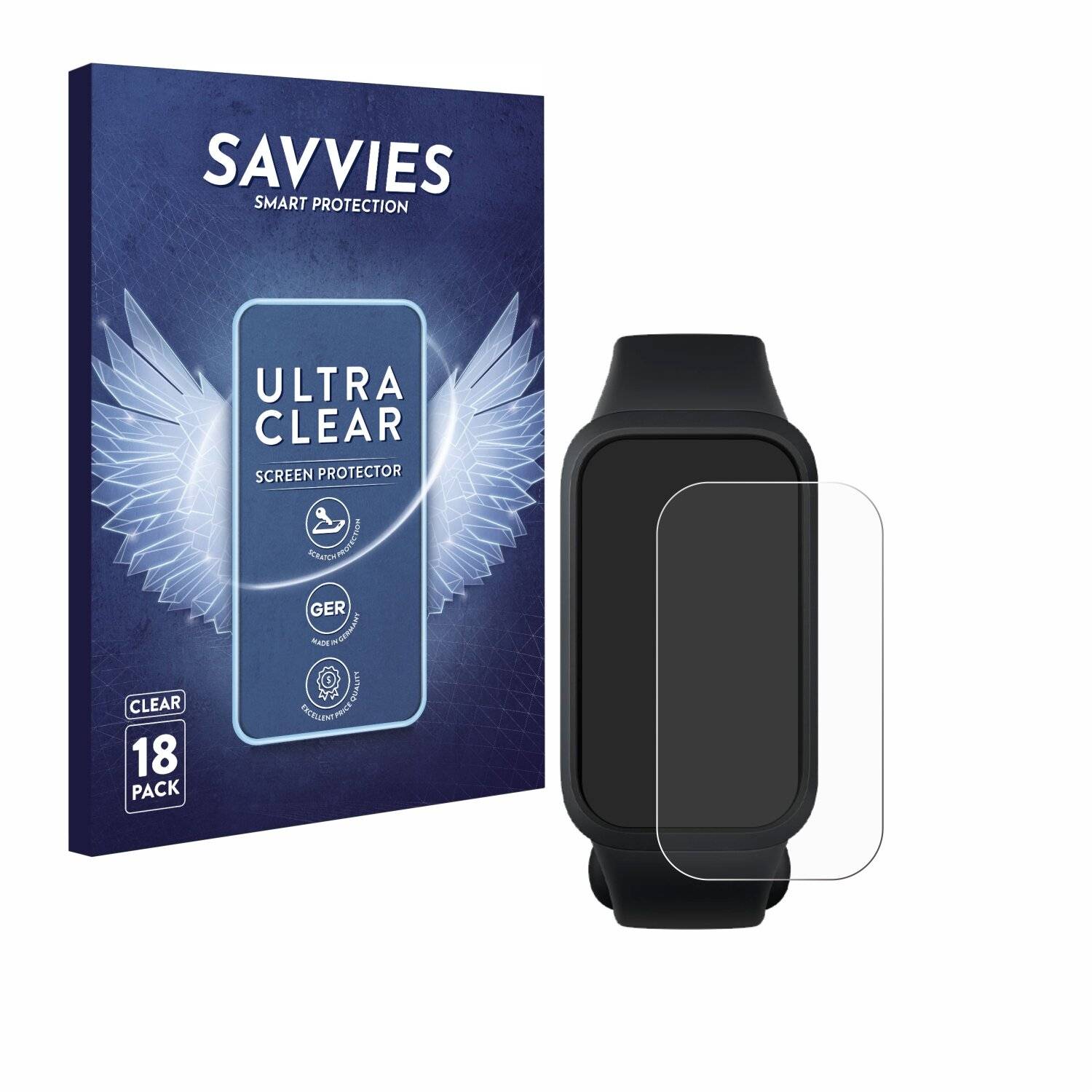 18x Savvies Displayschutz-Folie für Xiaomi Mi Smart Band 9