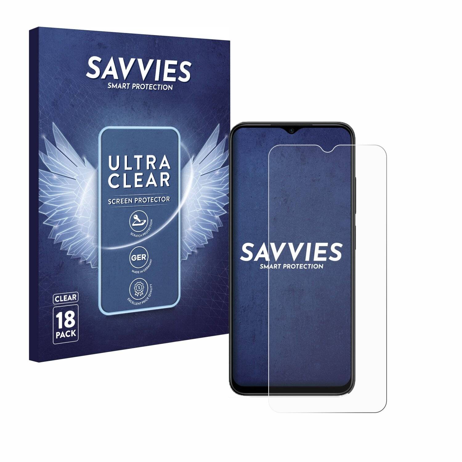18x Savvies Displayschutz-Folie für Xiaomi Redmi Note