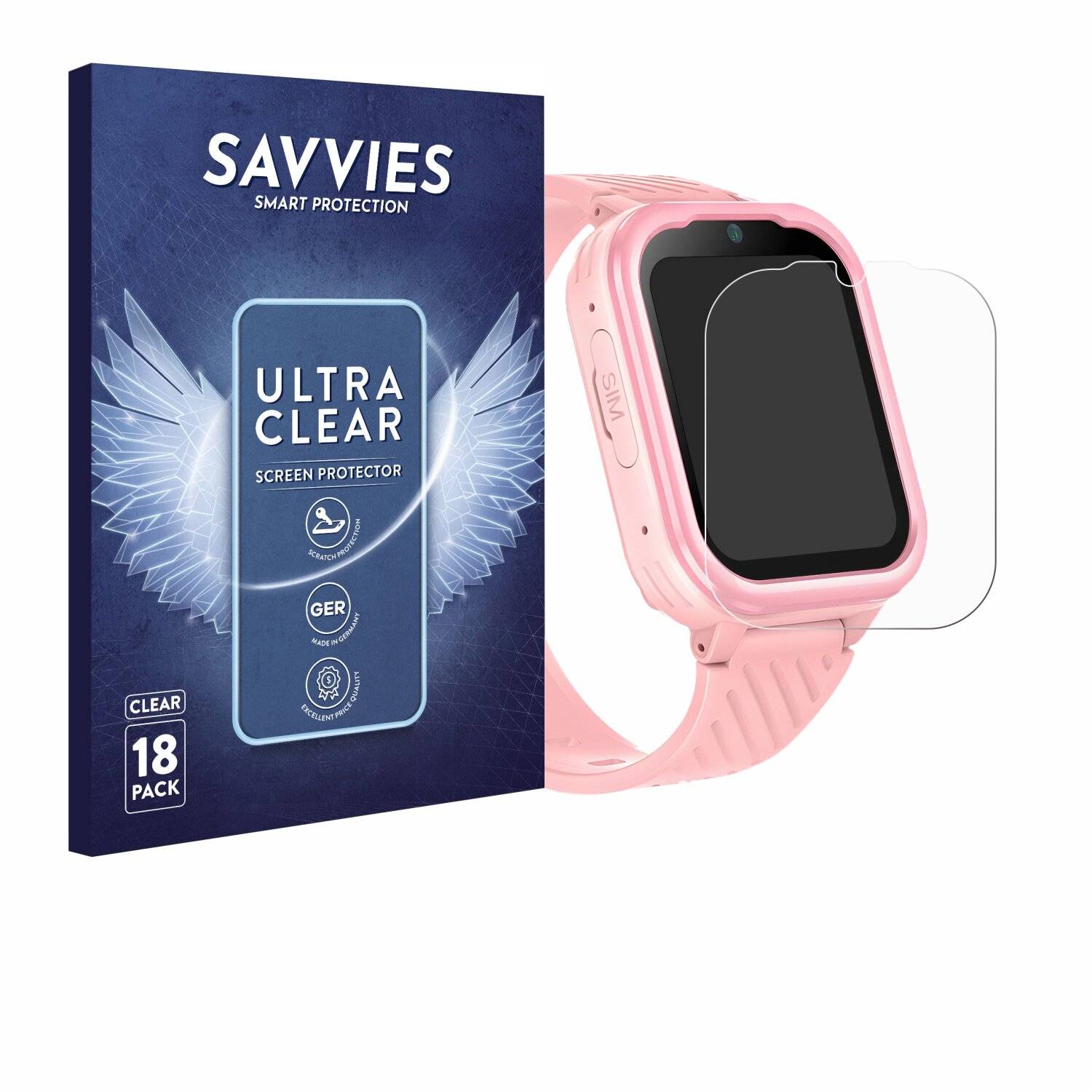 18x Savvies Displayschutz-Folie für Yuede Kids Smartwatch