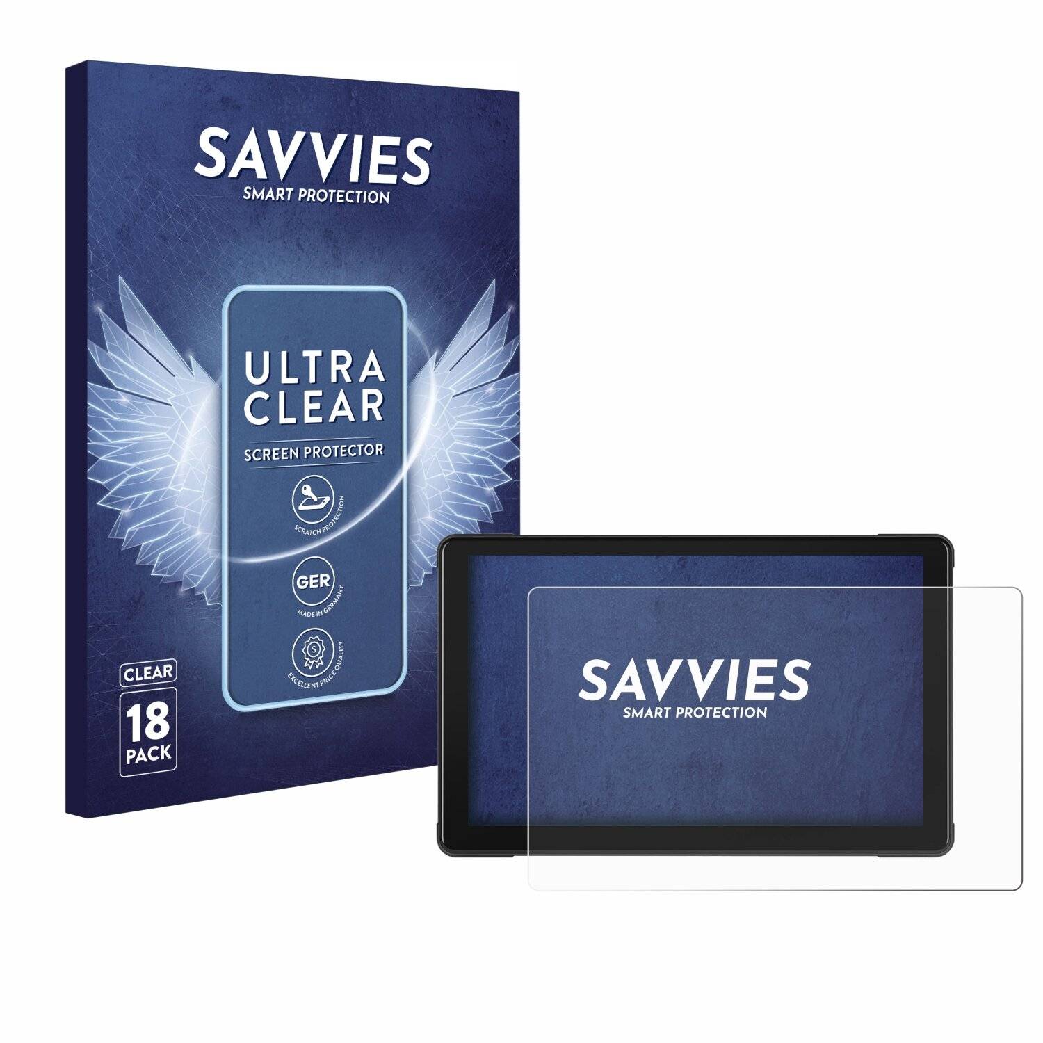 18x Savvies Displayschutz-Folie für Podofo Motorrad Carplay