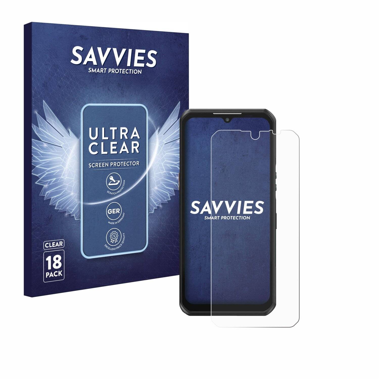 18x Savvies Displayschutz-Folie für Oukitel