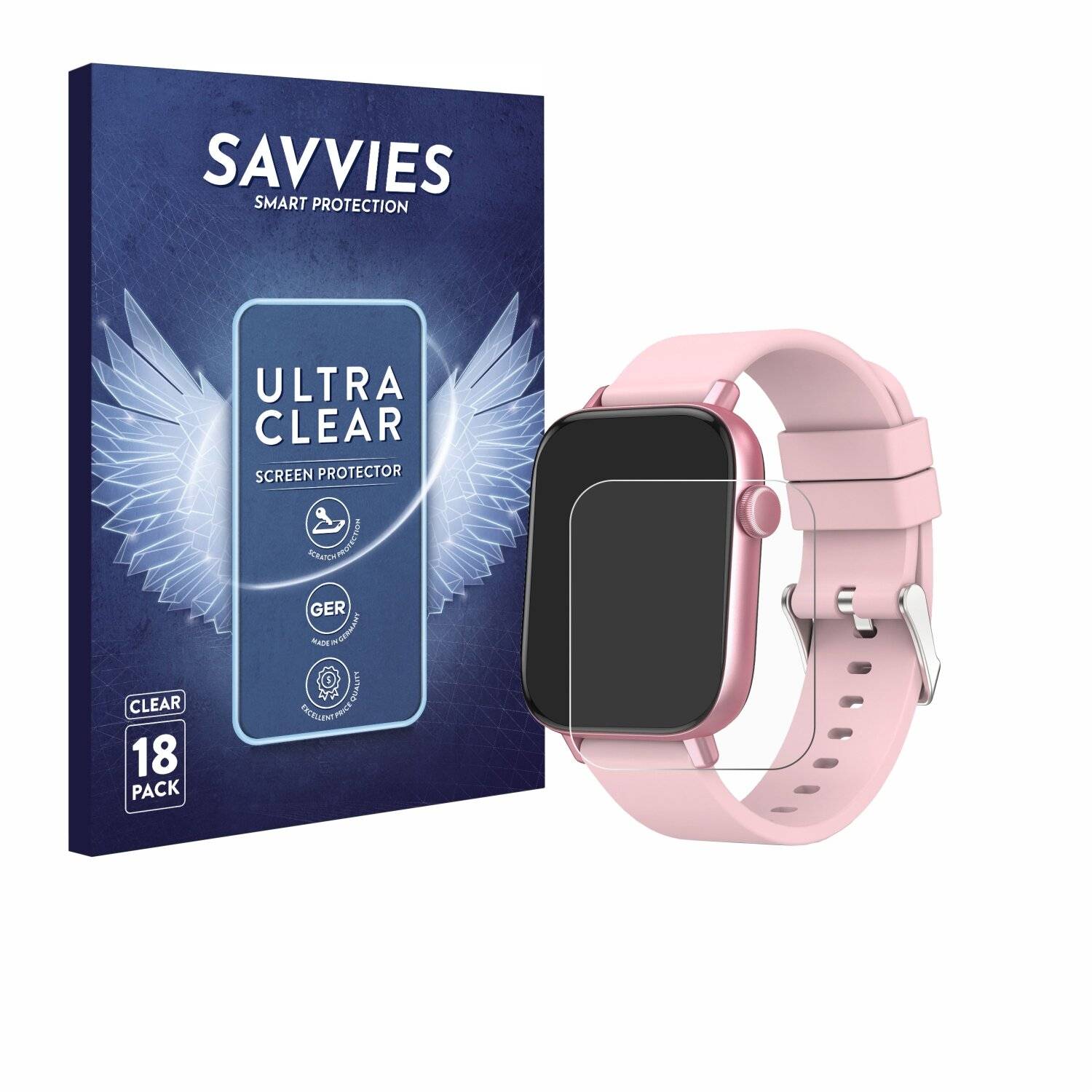 18x Savvies Displayschutz-Folie für Ombar Smartwatch