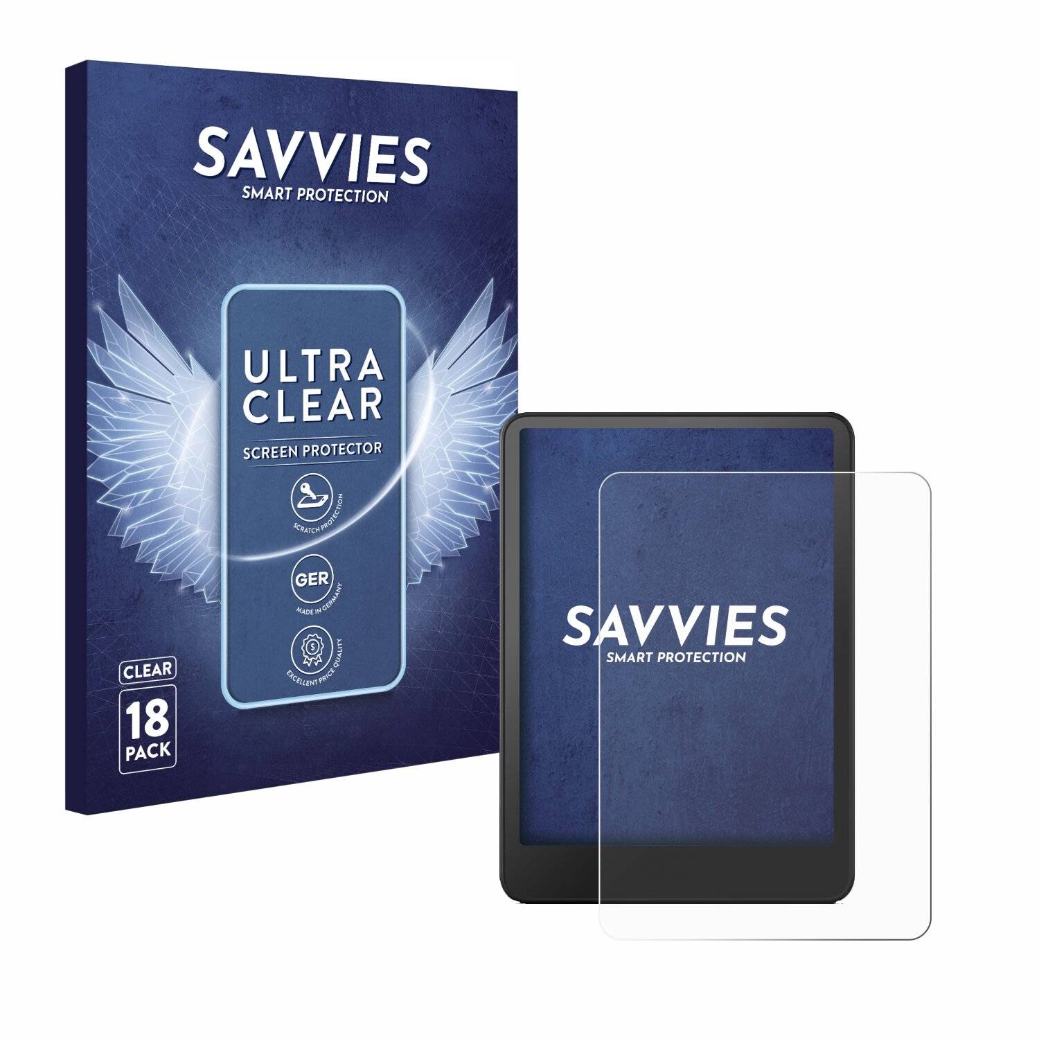 18x Savvies Displayschutz-Folie für Amazon Kindle Paperwhite 2024 (12.