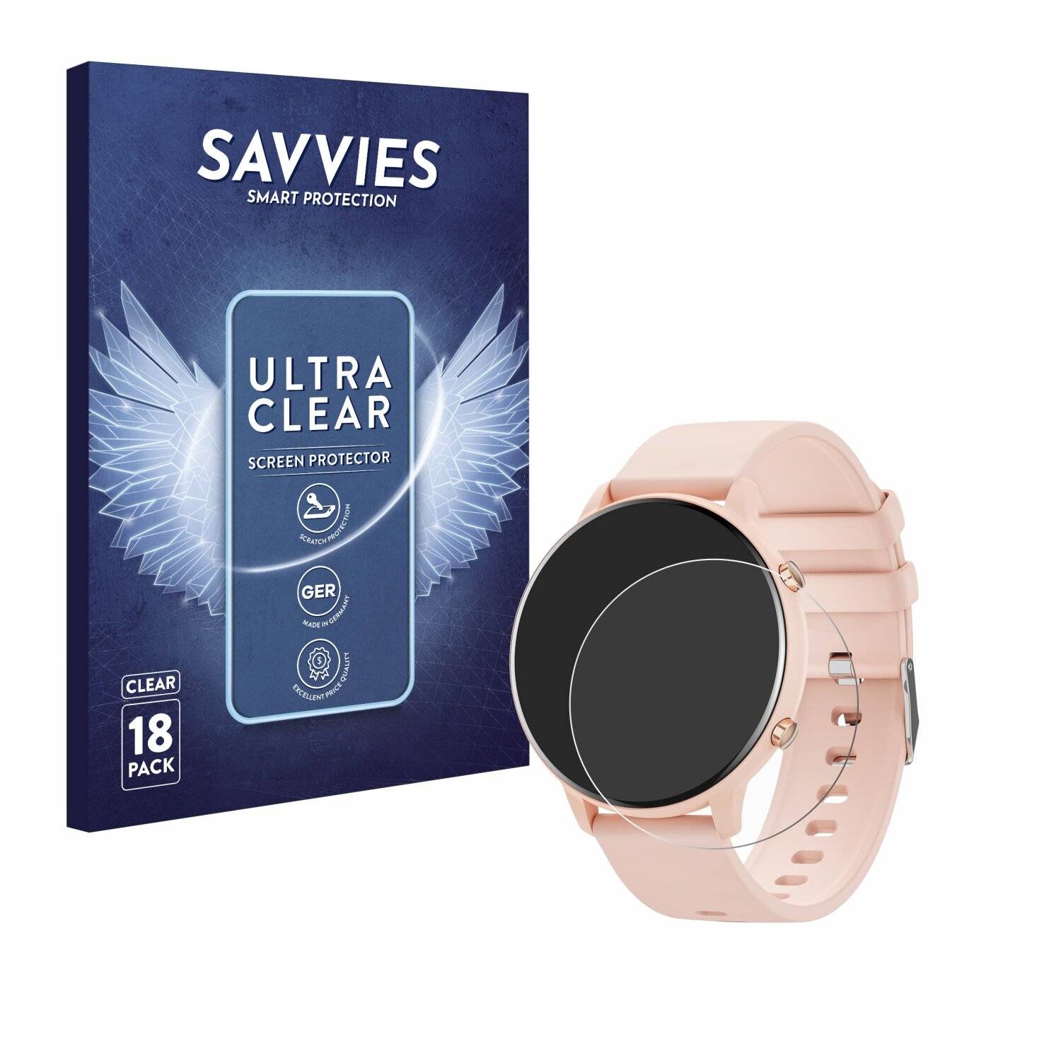 18x Savvies Displayschutz-Folie für Hwagol Smartwatch G25