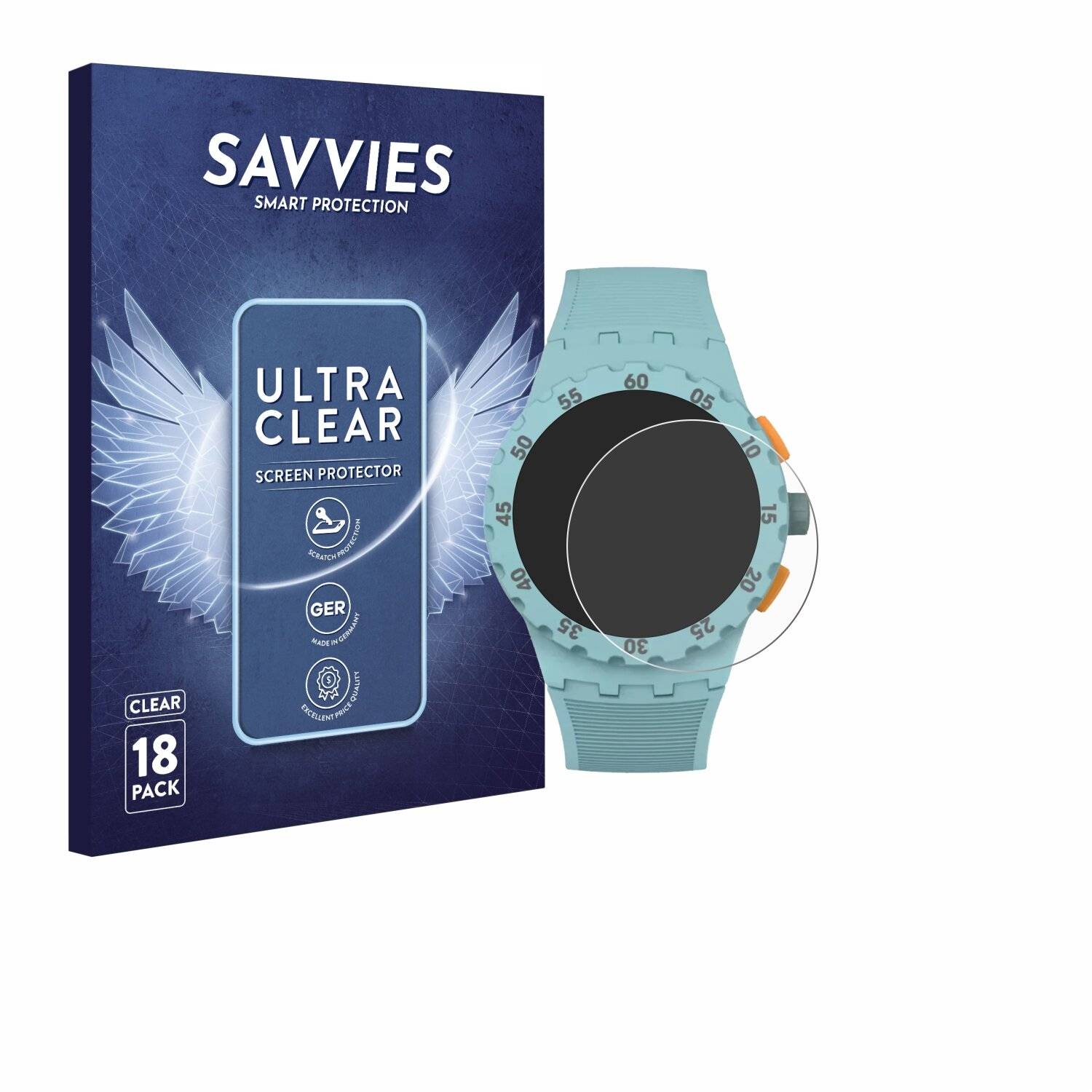 18x Savvies Displayschutz-Folie für Swatch New Chrono Plastic