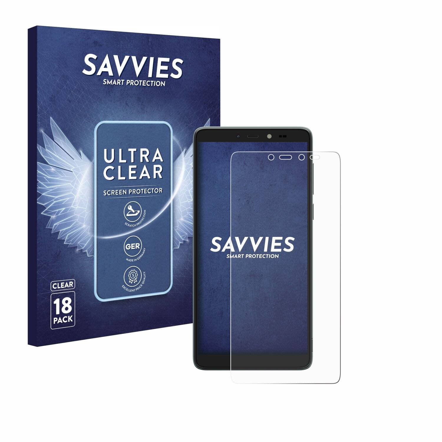 18x Savvies Displayschutz-Folie für Nokia C2 2nd Edition